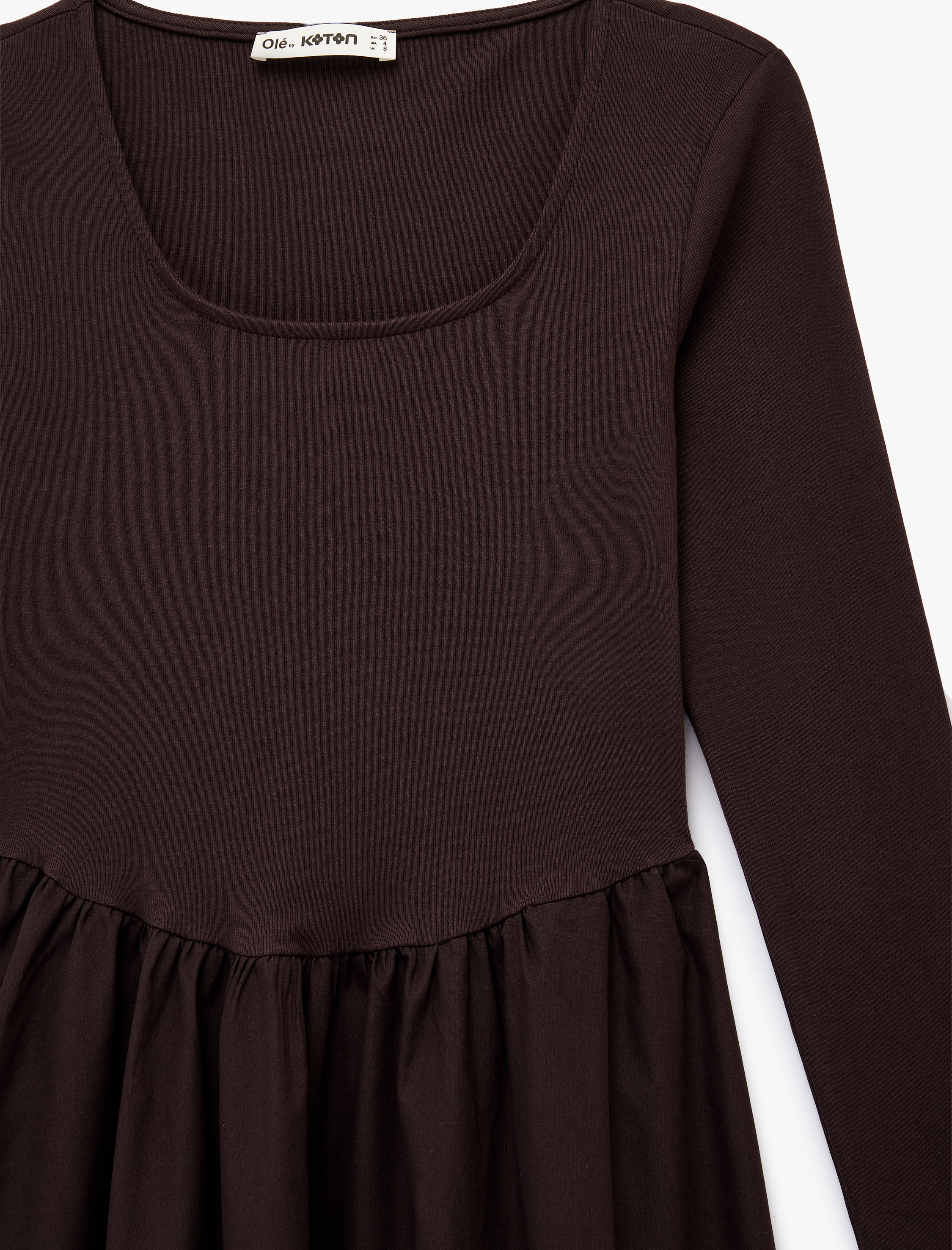   Rahat Kalıp Uzun Kollu Bisiklet Yaka A Kesim Maxi Elbise