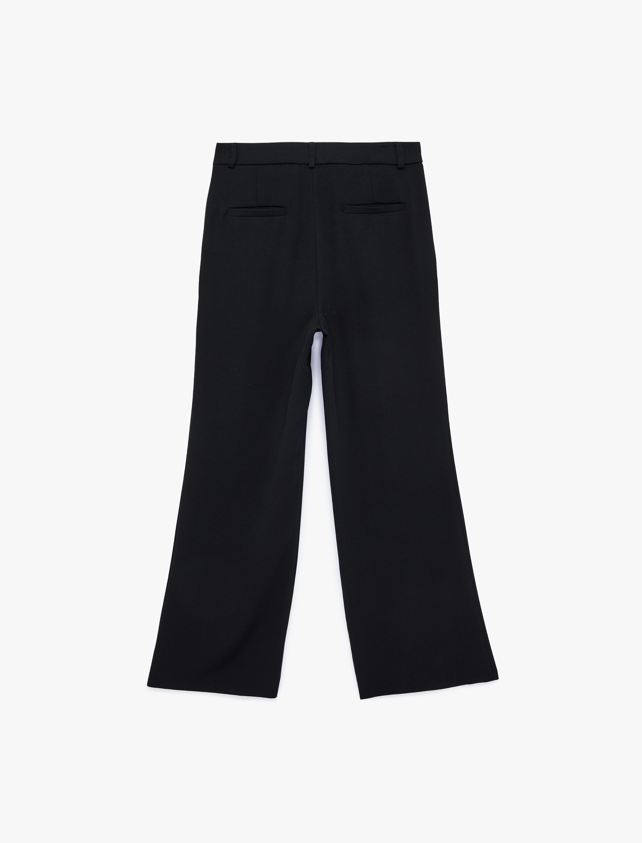   Krep Kumaş Pile Detaylı Cepli Geniş Paça Palazzo Pantolon