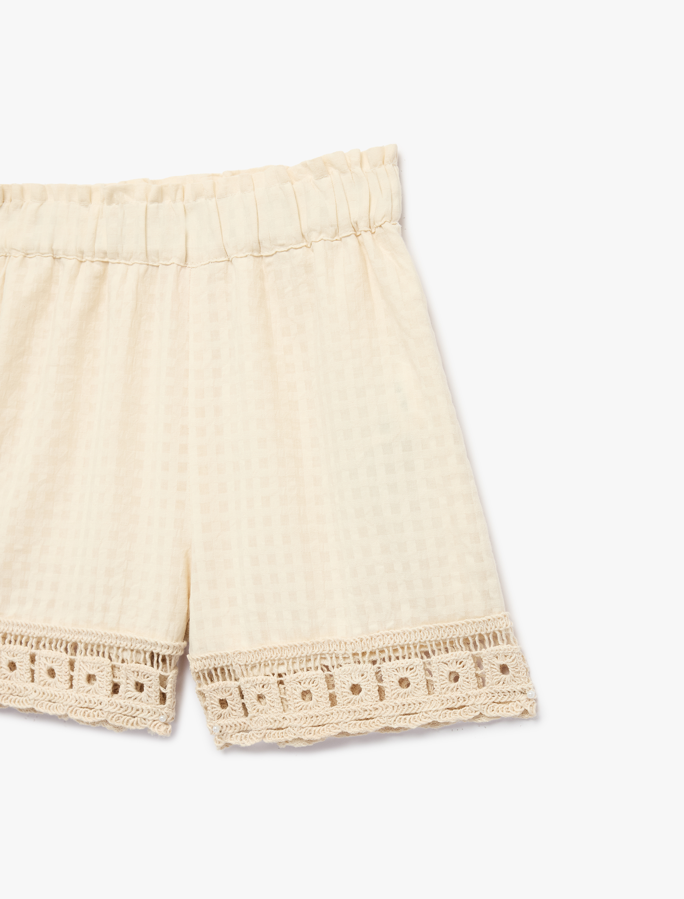  Kız Bebek Pamuklu Desenli Beli Lastikli Dantel Detaylı Mini Şort