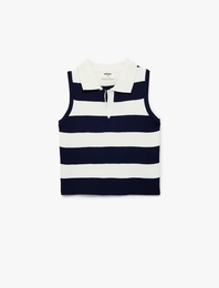 Slim Fit Triko Kolsuz Polo Yaka Bluz