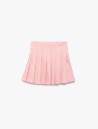 Pamuklu Kalın Pileli Basic Mini Etek