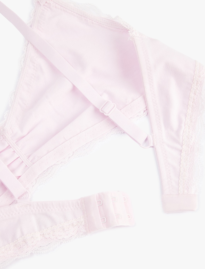  Rahat Kalıp Dolgusuz Pamuklu Balensiz Dantel Detaylı Sütyen