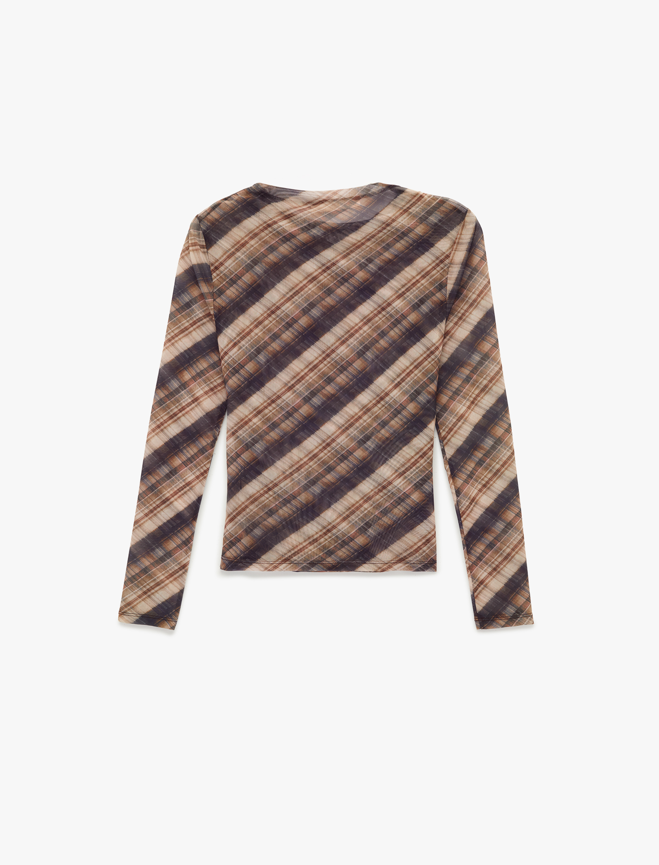   Koton X Sibil Çetinkaya - Slim Fit Uzun Kollu Dik Yaka Ekose Bluz