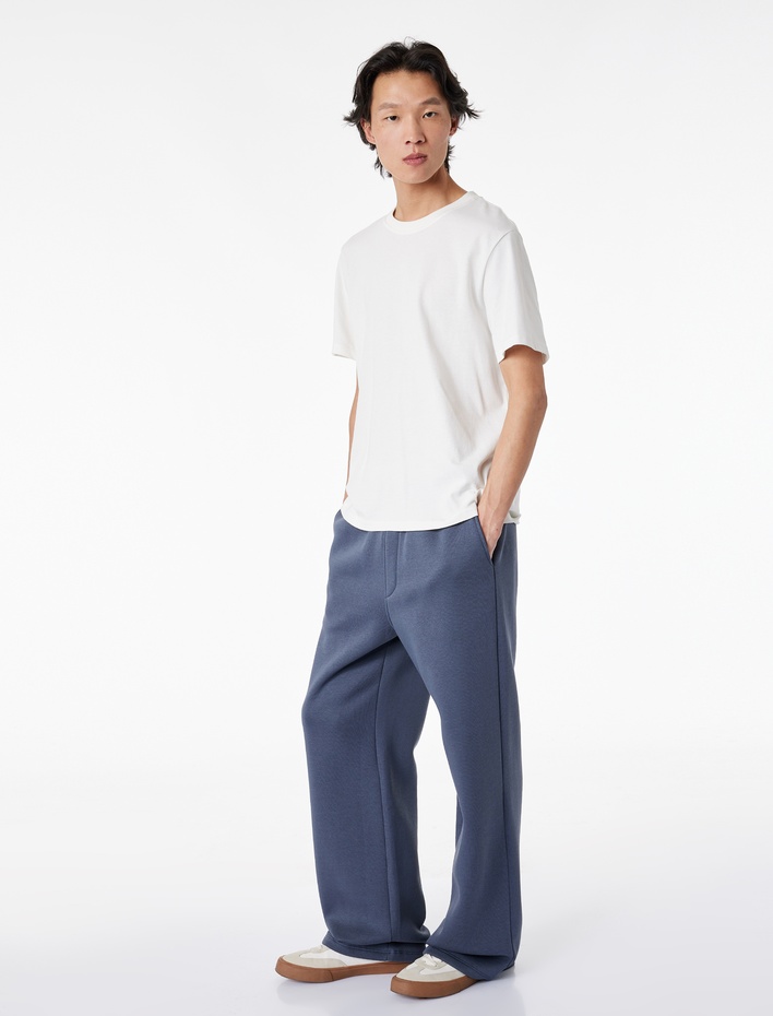  Şardonlu Cepli Rahat Kalıp Beli Bağcıklı Eşofman Altı