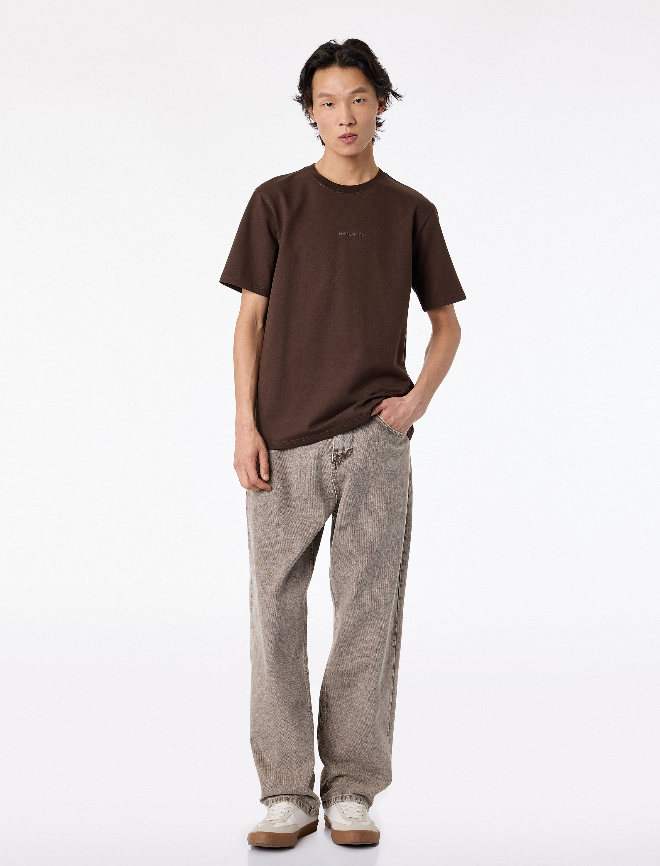   Regular Fit Bisiklet Yaka Pamuklu Tok Kumaş Kısa Kollu Baskılı Tişört