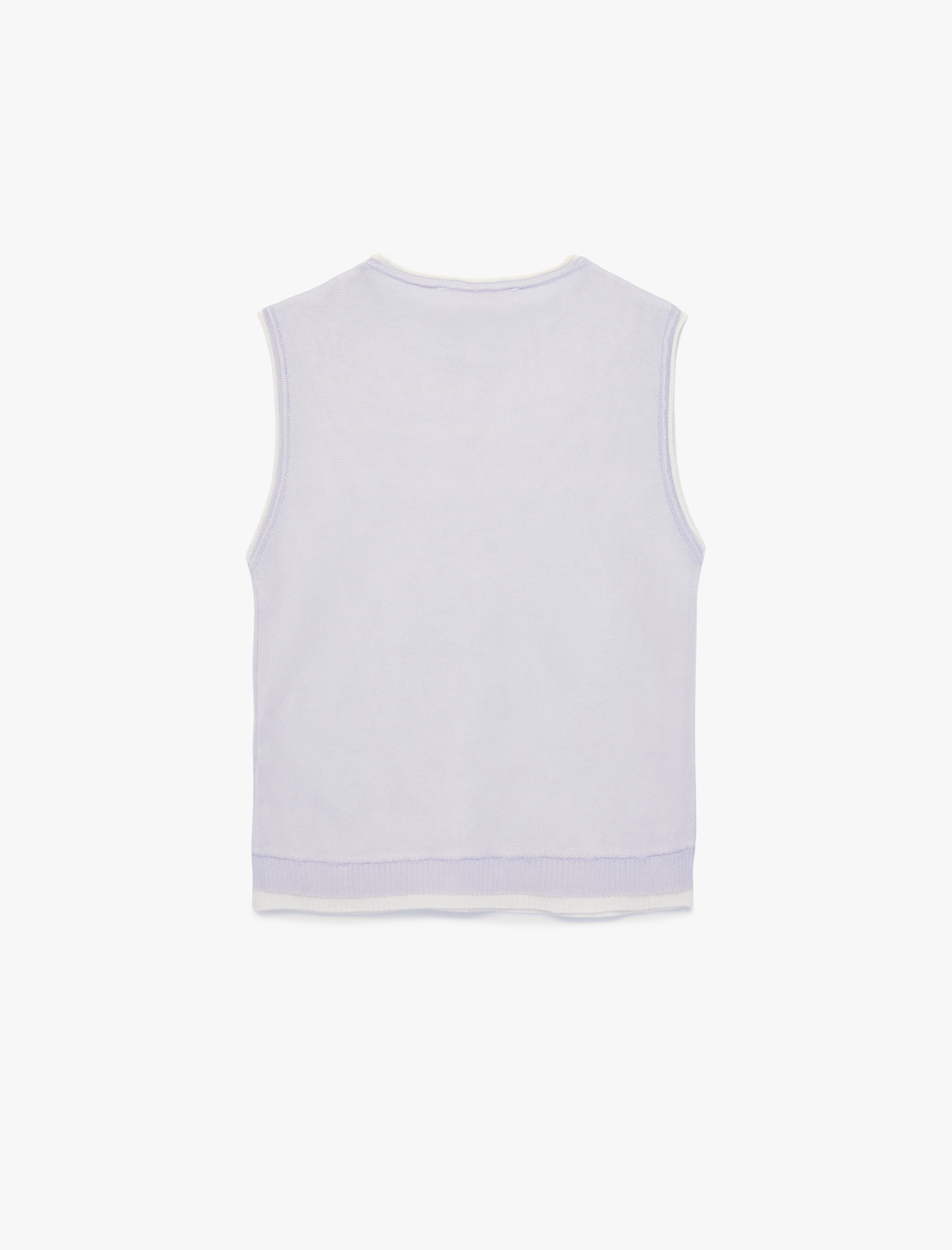   Bisiklet Yaka Triko Kolsuz Bluz