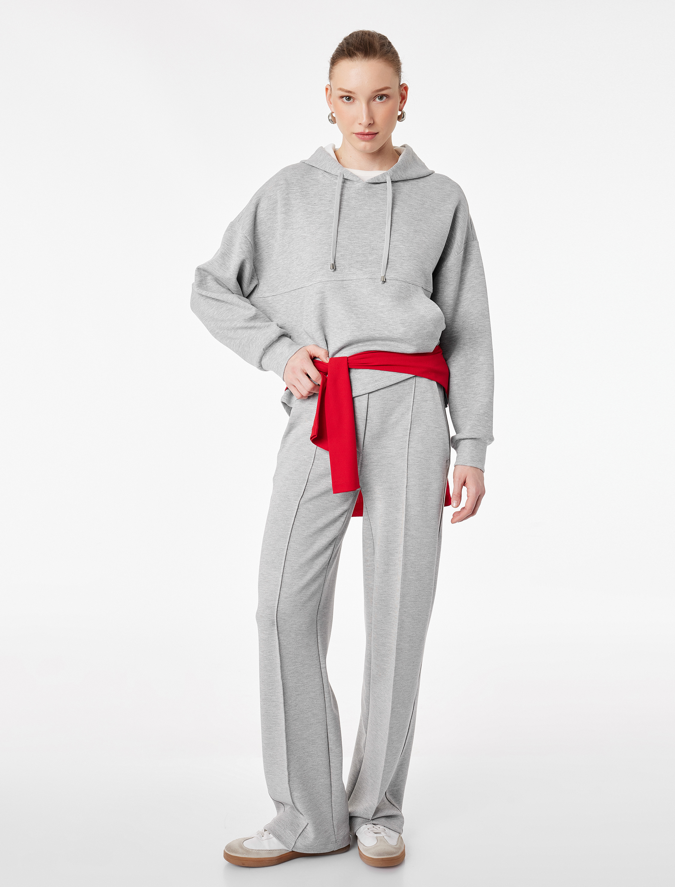   Modal Karışımlı Cepli Nervürlü Bol Paça Pantolon