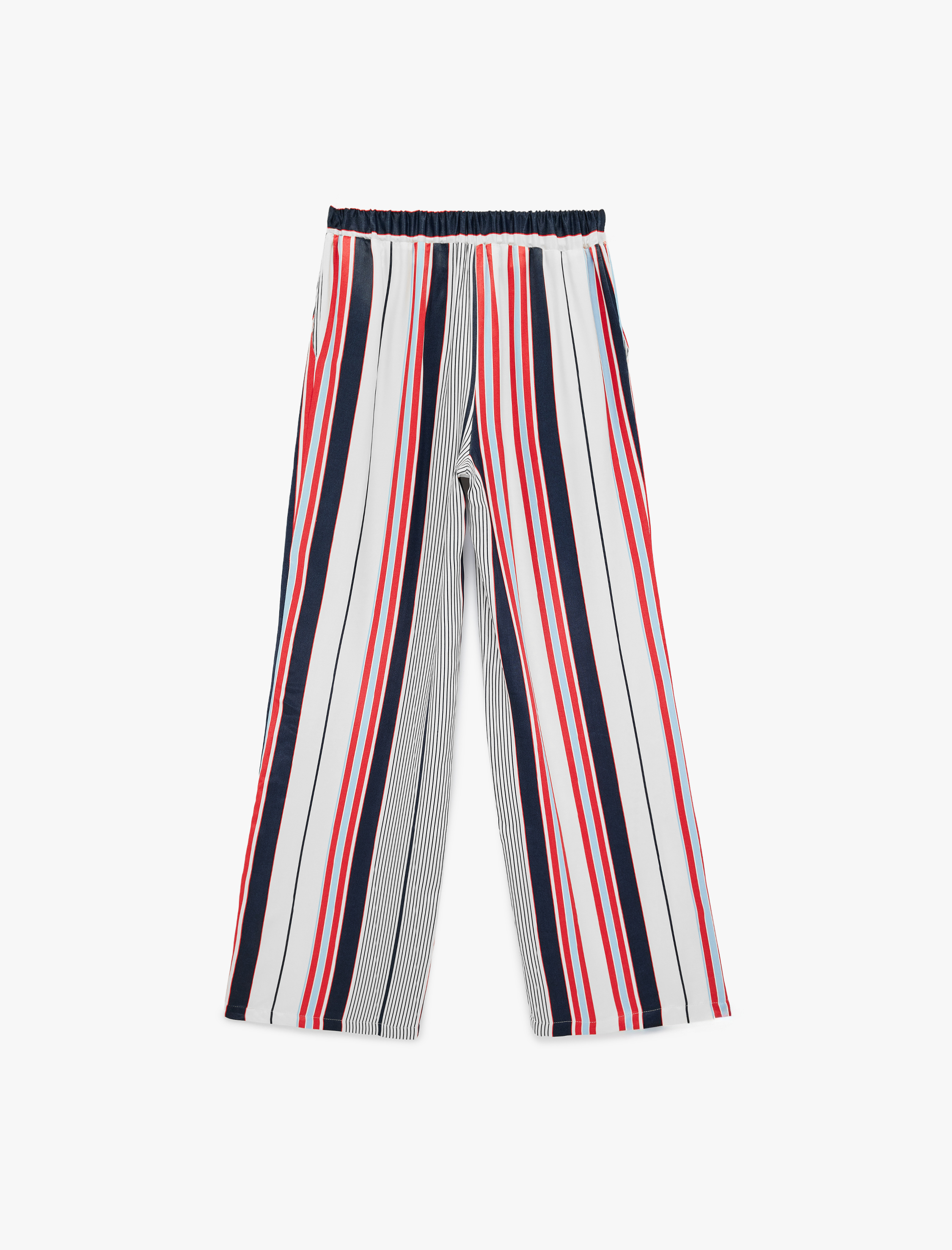   Cep Detaylı Yüksek Bel Geniş Paça Pantolon