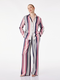 Cep Detaylı Yüksek Bel Geniş Paça Pantolon