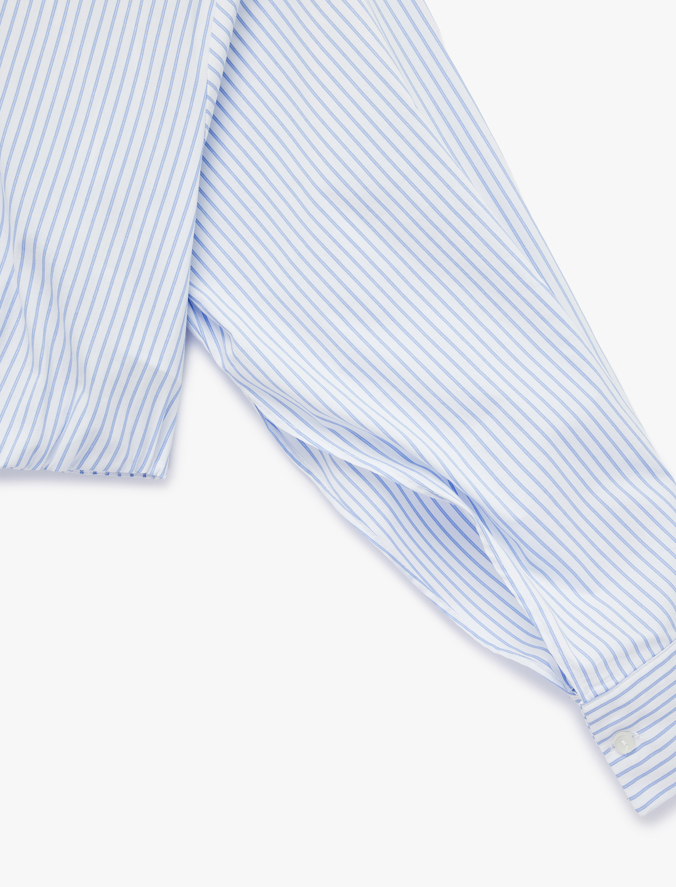   Bol Kalıp Uzun Kollu Klasik Yaka Çizgili Crop Poplin Gömlek