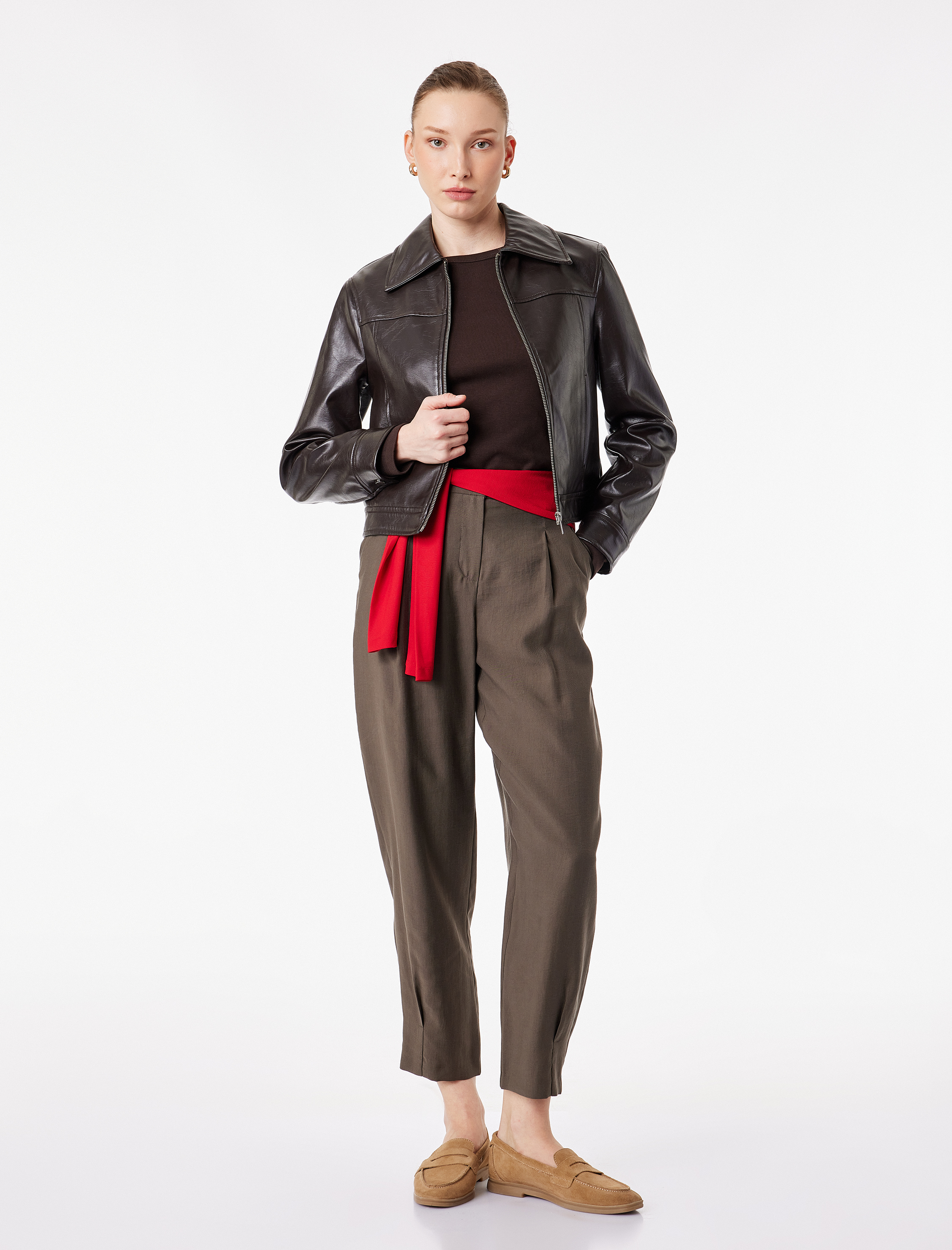   Normal Bel Rahat Kalıp Cepli Havuç Pantolon