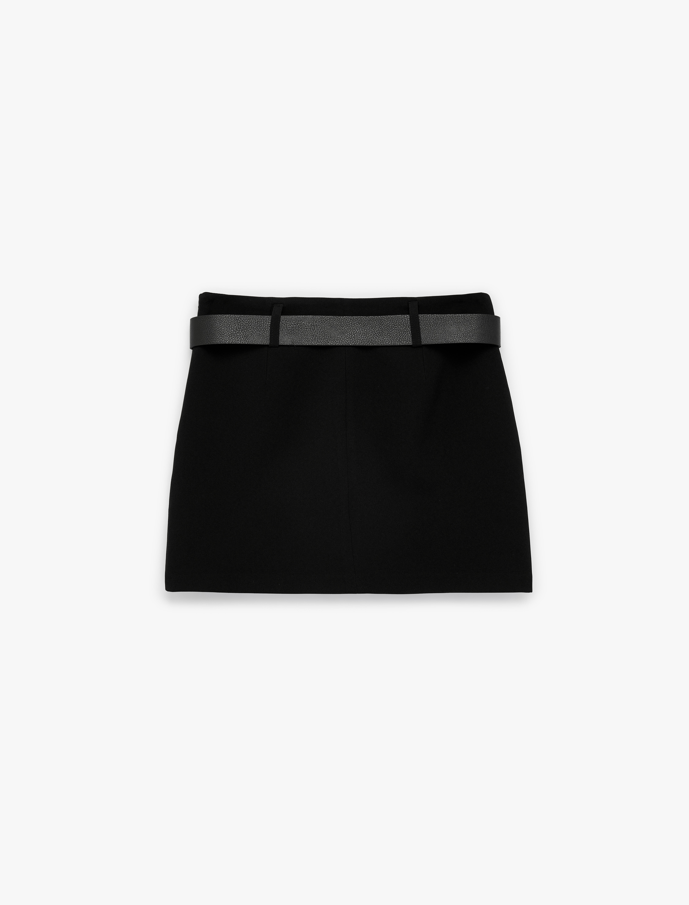   Slim Fit A Kesim Kemerli Şortlu Mini Etek