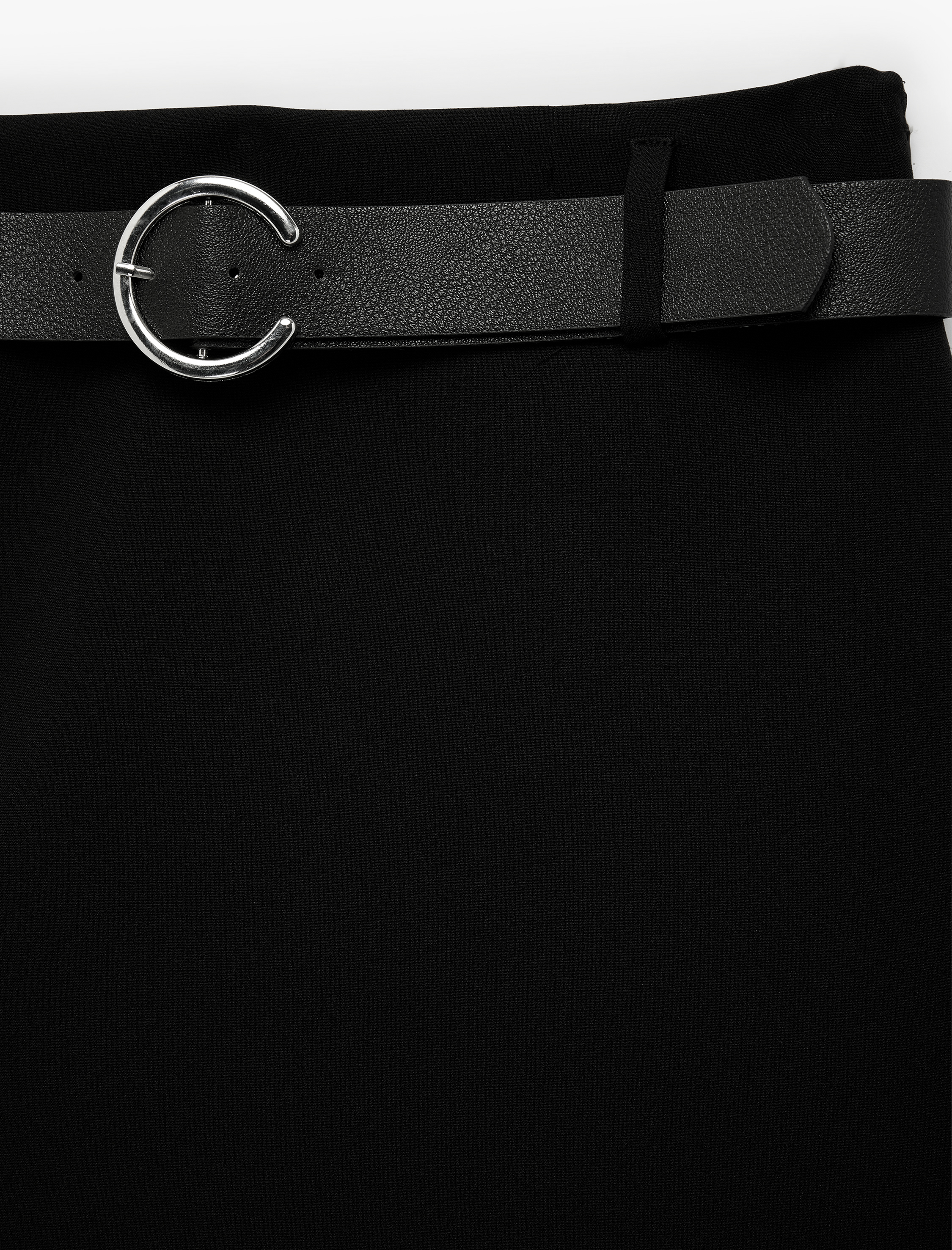   Slim Fit A Kesim Kemerli Şortlu Mini Etek