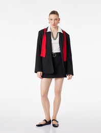 Slim Fit A Kesim Kemerli Şortlu Mini Etek