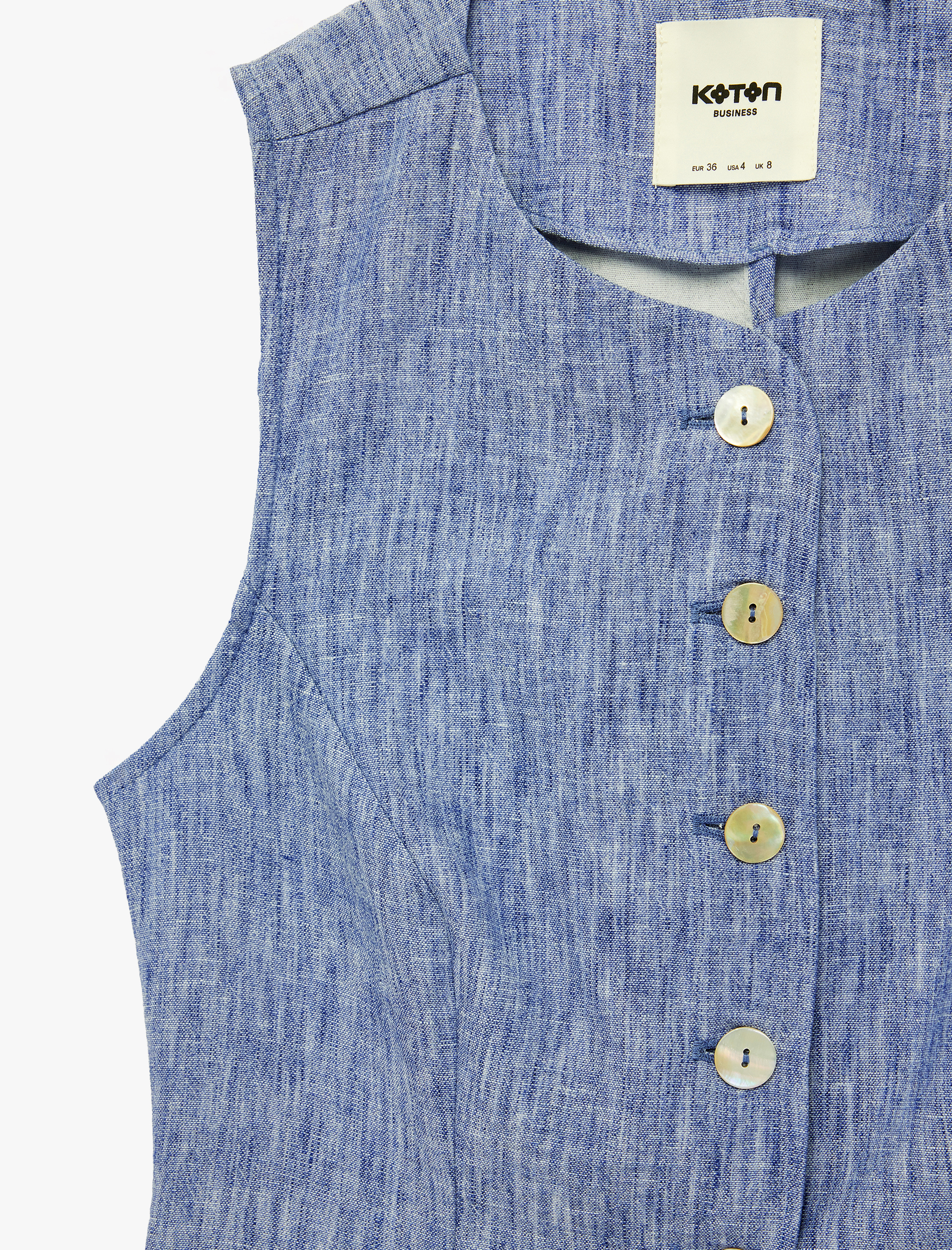   Regular Fit Düğmeli Bisiklet Yaka Kolsuz Yelek