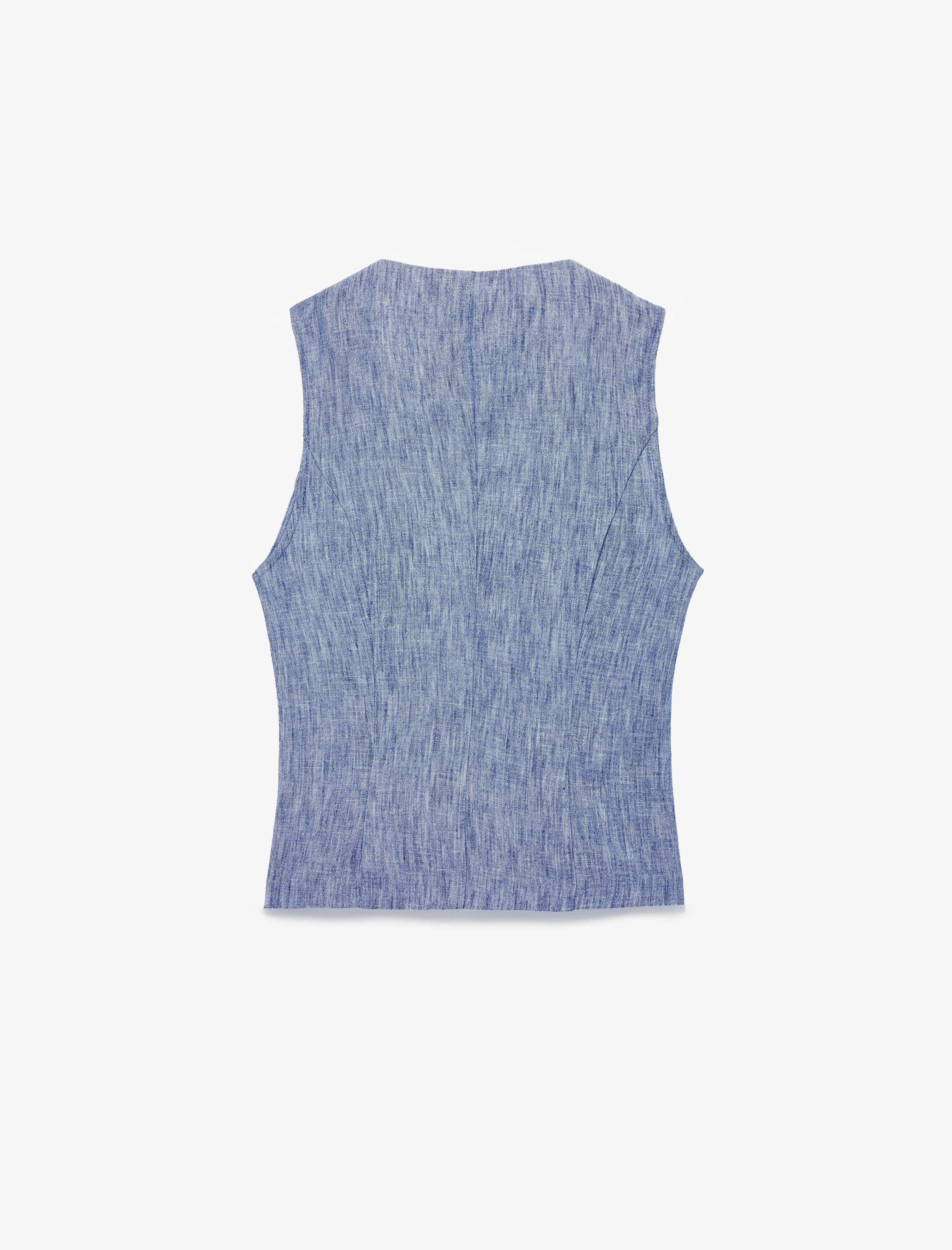   Regular Fit Düğmeli Bisiklet Yaka Kolsuz Yelek