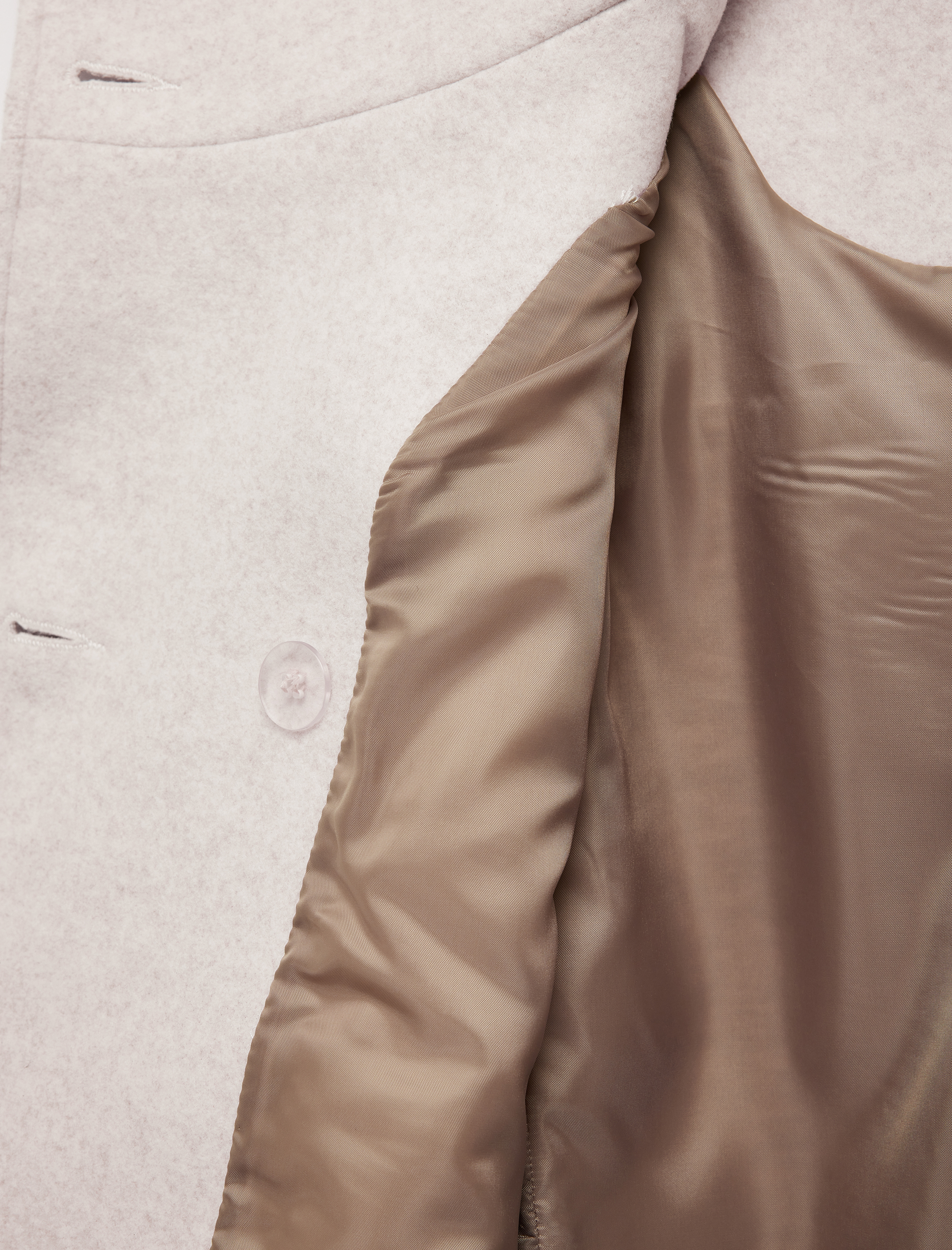   Uzun Kollu Düğmeli Cepli Dik Huni Yaka Kaşe Kaban