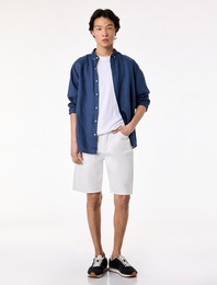 Pamuklu Cepli Rahat Kalıp Normal Bel Jean Şort