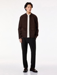 Regular Fit Düğmeli Cepli Viskon Karışımlı Kumaş Pantolon