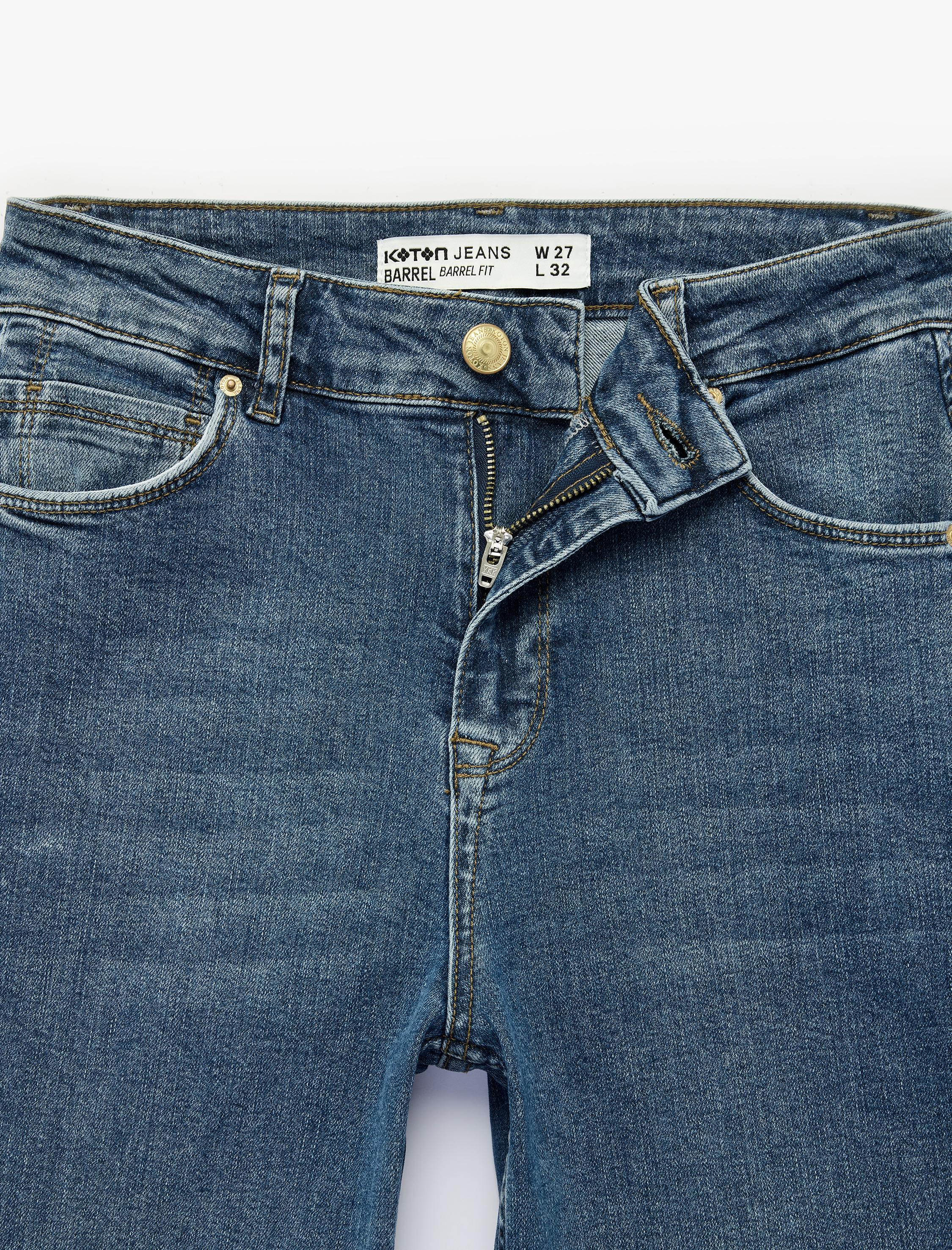   Pamuklu Dar Kalıp Düğmeli İspanyol Paça Denim Pantolon - Flare Jeans