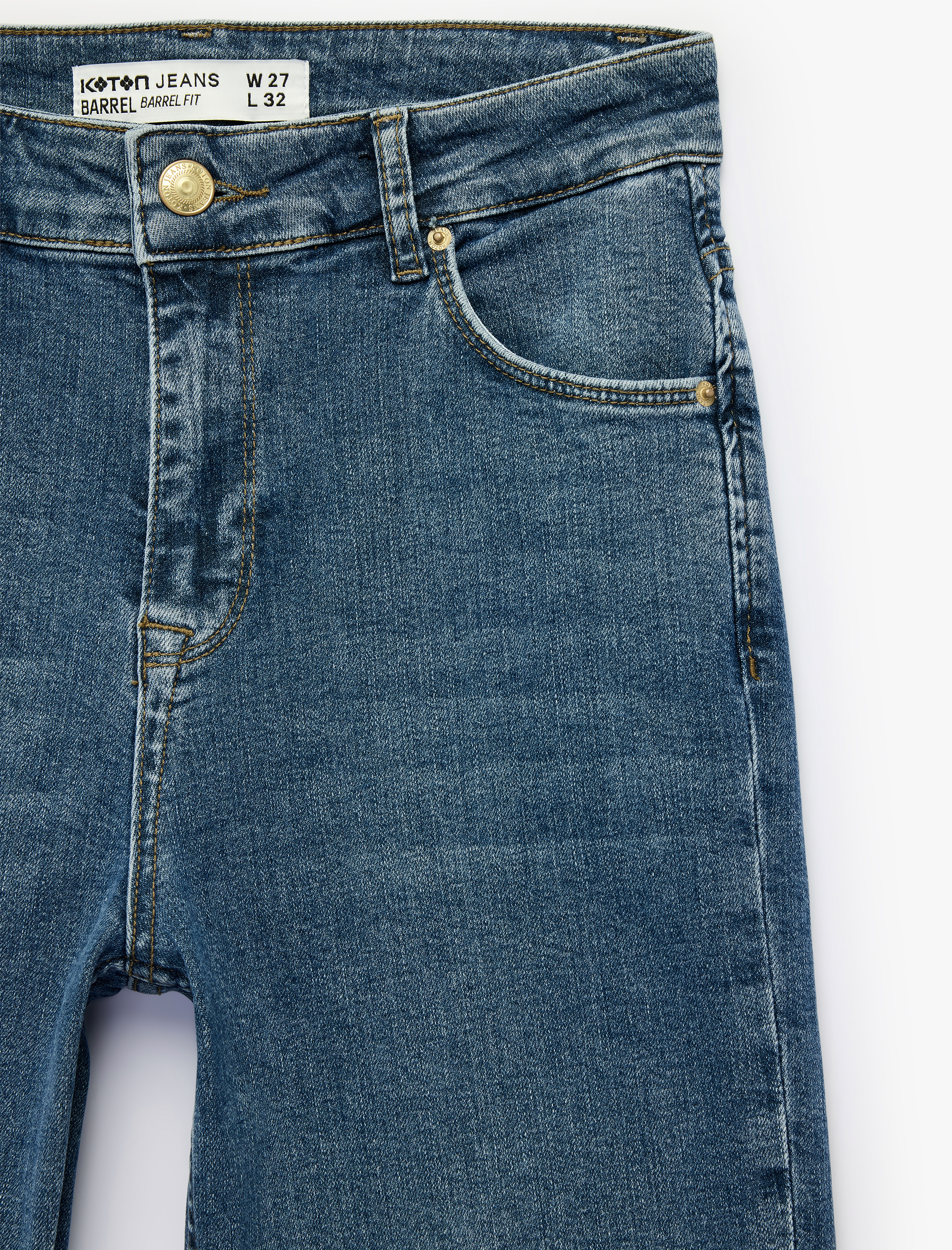   Pamuklu Dar Kalıp Düğmeli İspanyol Paça Denim Pantolon - Flare Jeans