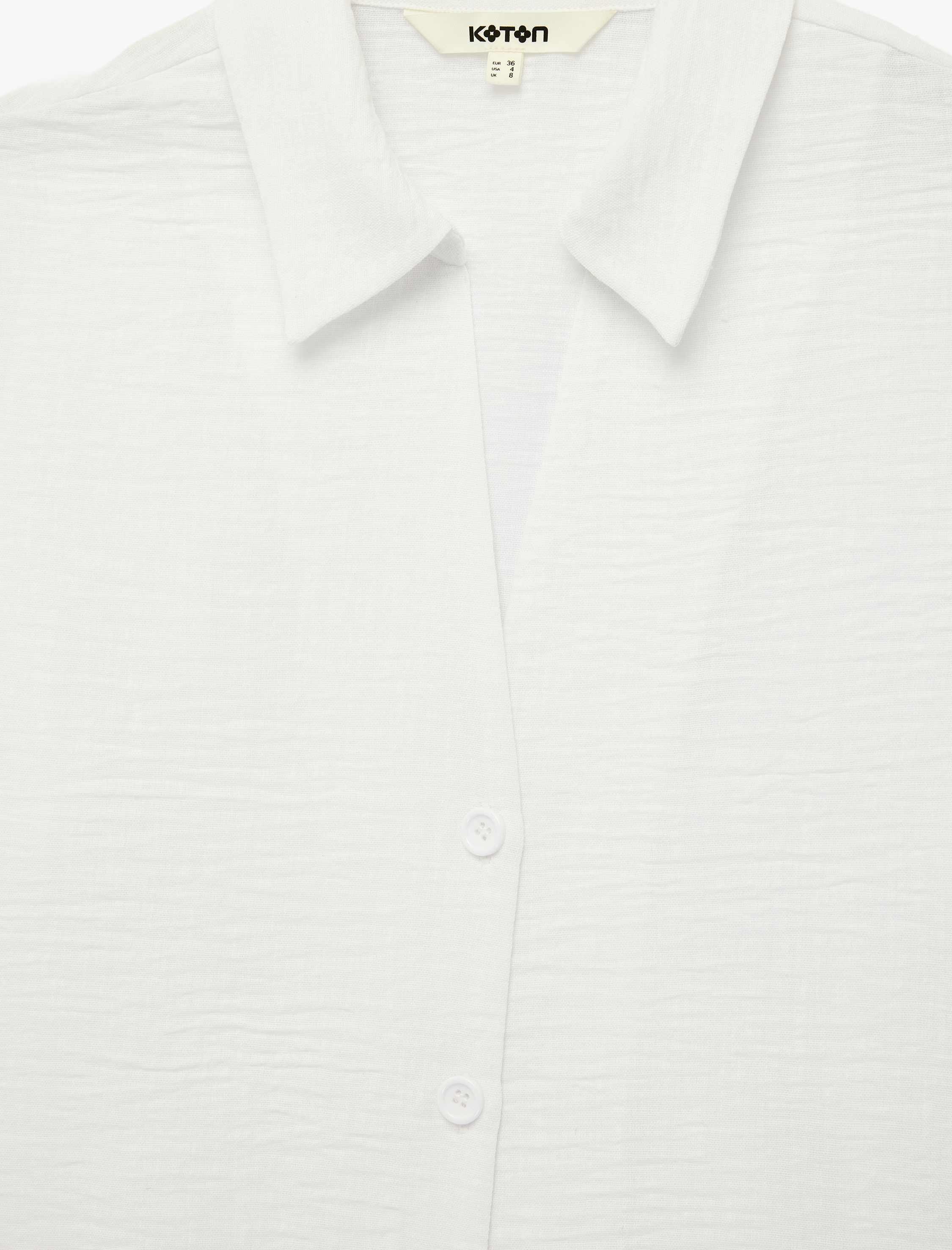   Keten Görünümlü Klasik Yaka Kısa Kollu Gömlek