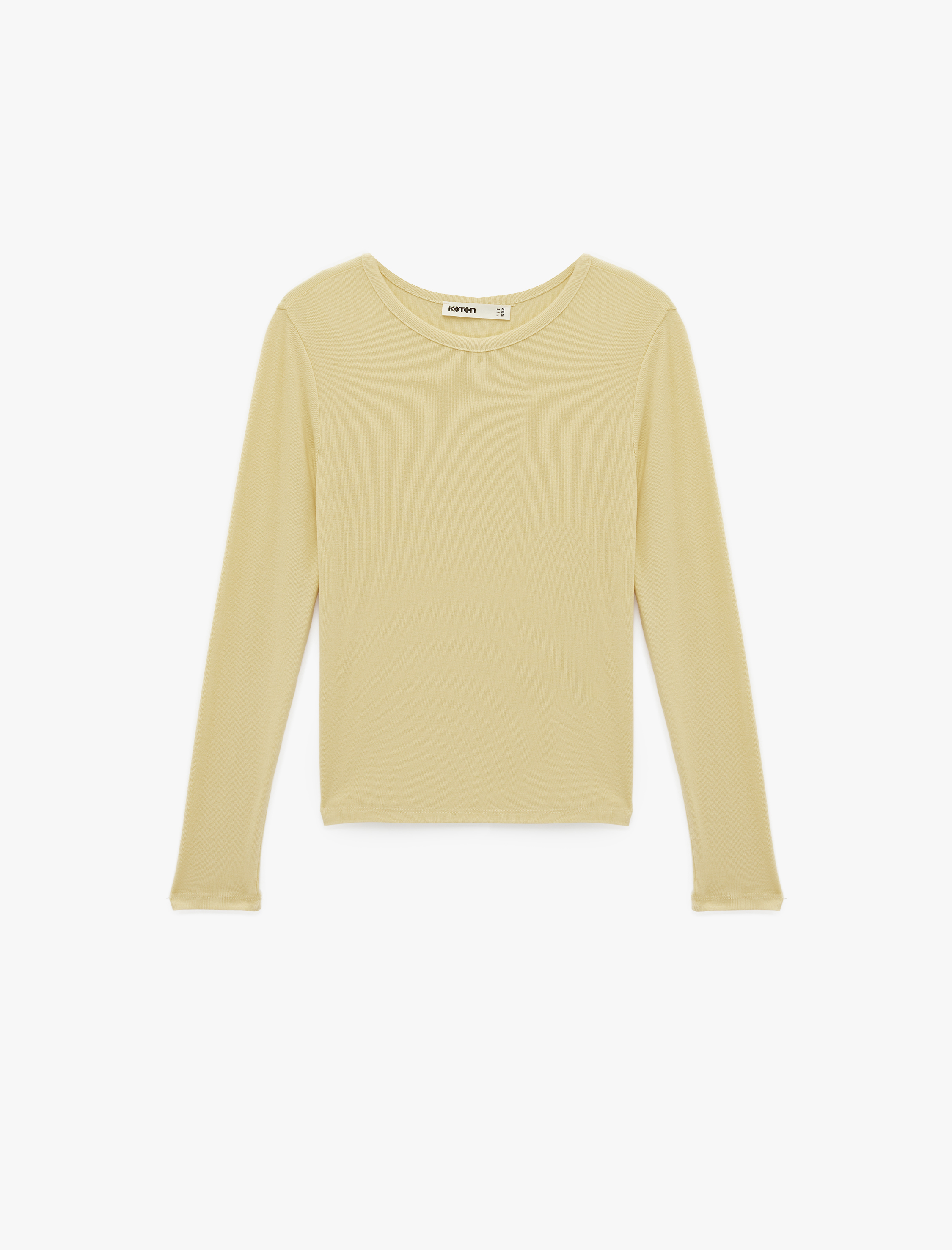   Slim Fit Uzun Kollu Bisiklet Yaka Basic Tişört