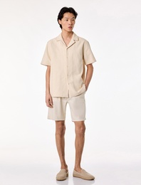 Pamuklu Cepli Bermuda Oversize Beli Bağcıklı Baggy Jean Şort