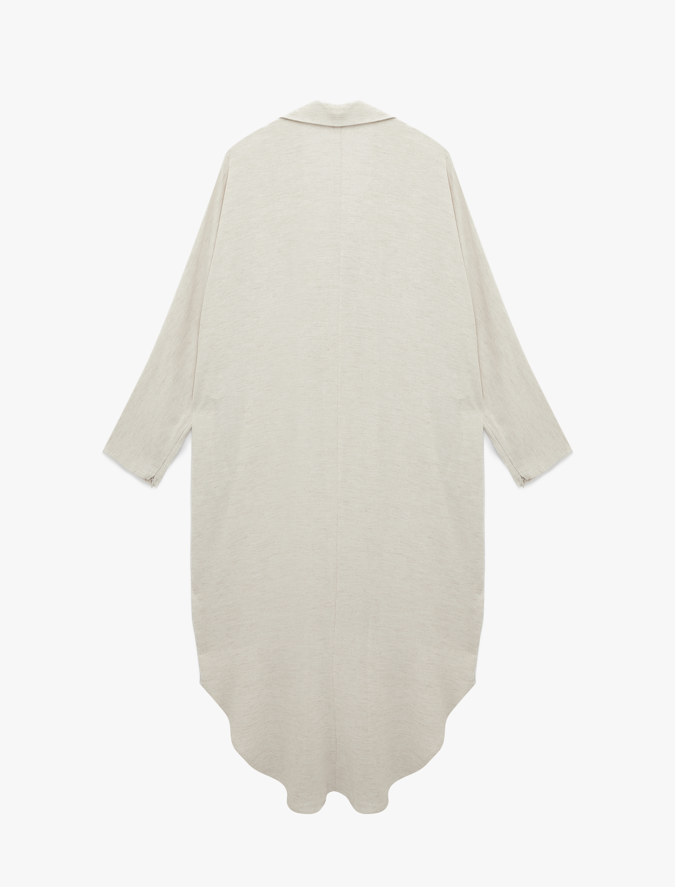   Viskon Keten Karışımlı Rahat Kalıp Uzun Kollu Cepli Düğmeli Gömlek Elbise