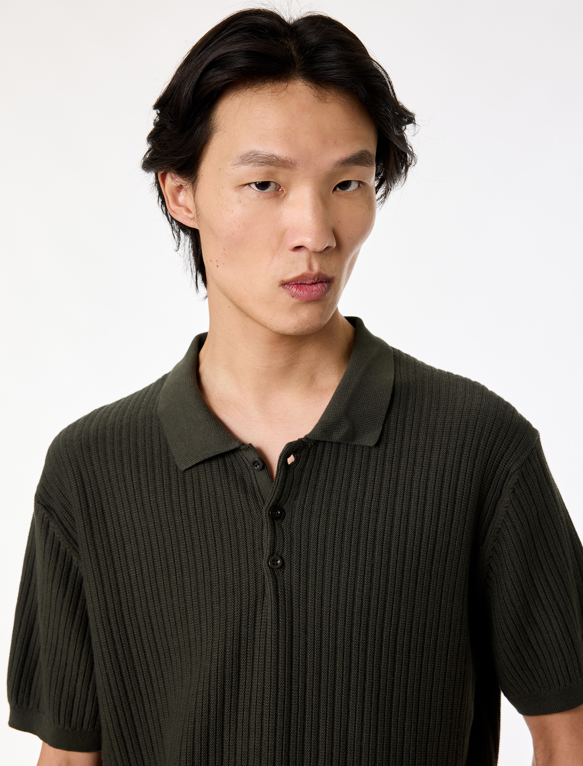   Regular Fit Dokulu Pamuklu Düğmeli Polo Yaka Kısa Kollu Triko Tişört