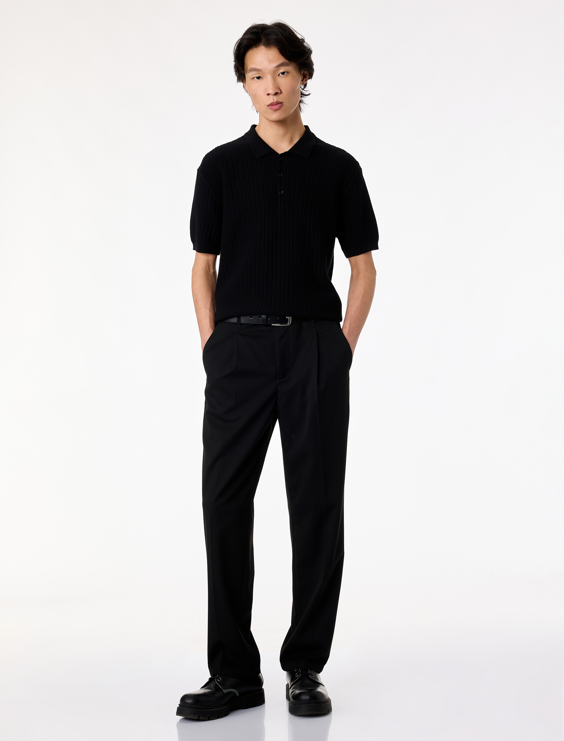   Regular Fit Dokulu Pamuklu Düğmeli Polo Yaka Kısa Kollu Triko Tişört