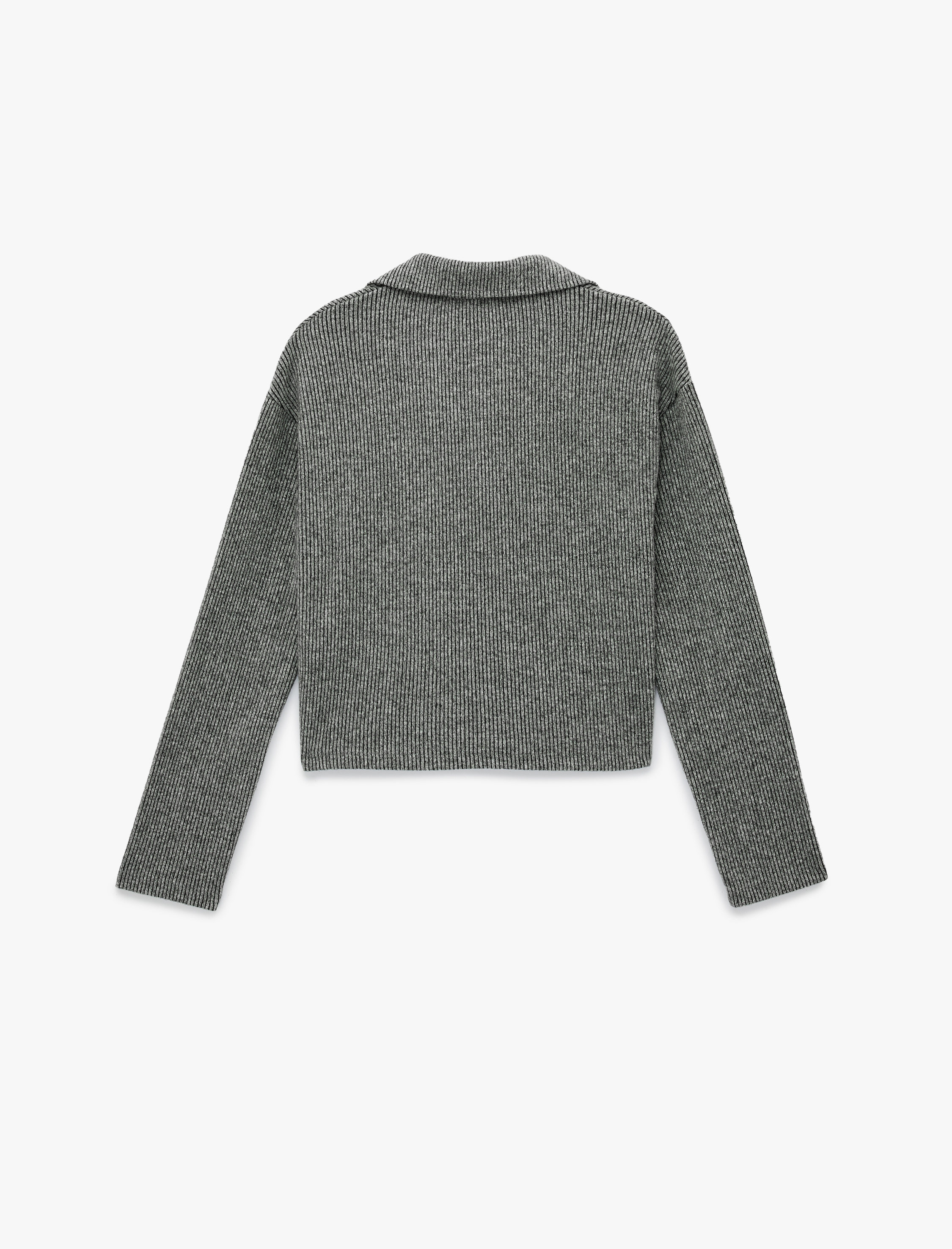   Uzun Kollu Polo Yaka Fitilli Tişört