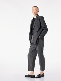 Yüksek Bel Rahat Kalıp Cepli Kemer Detaylı Cigarette Pantolon