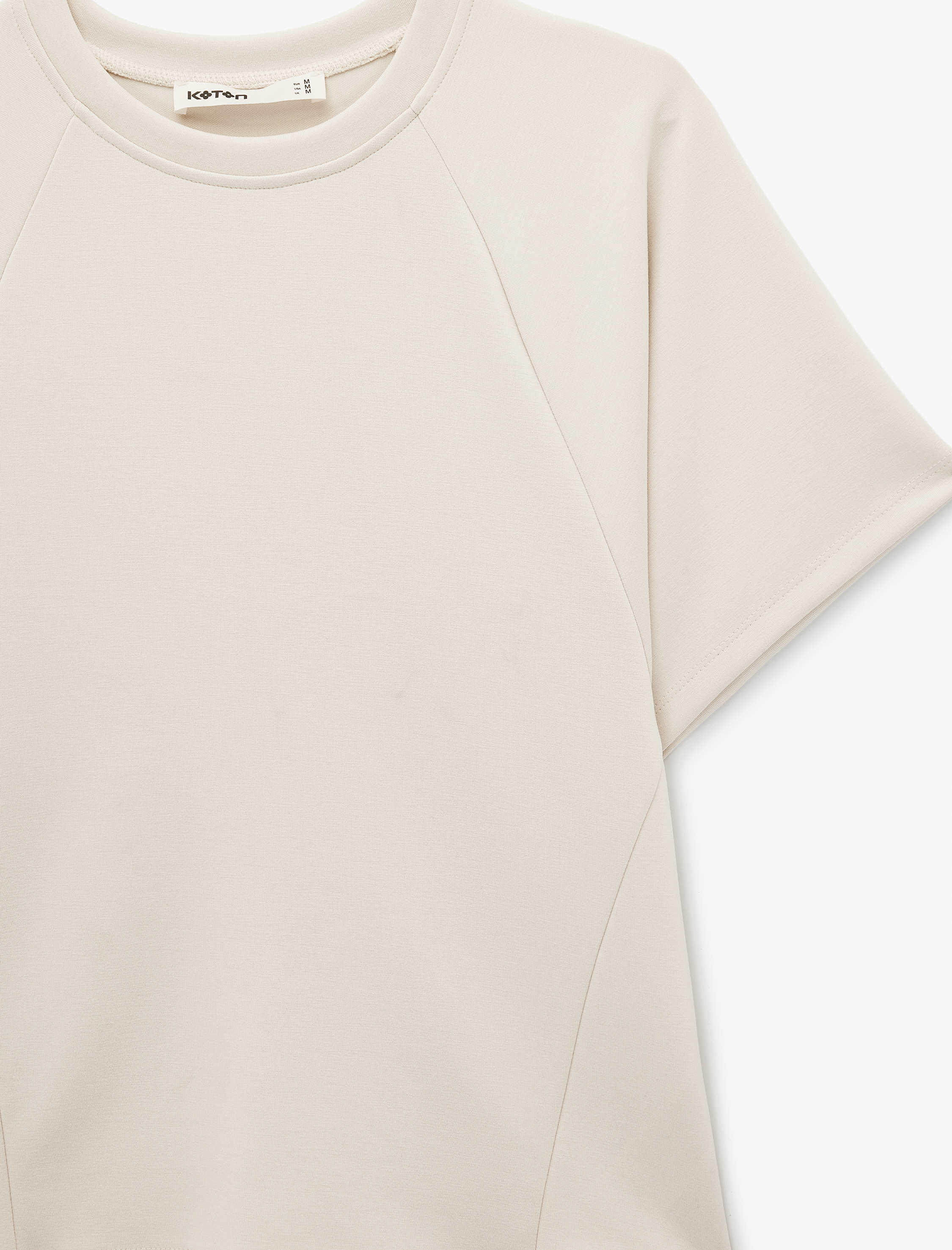   Modal Kumaş Rahat Kalıp Kısa Kollu Bisiklet Yaka Tişört