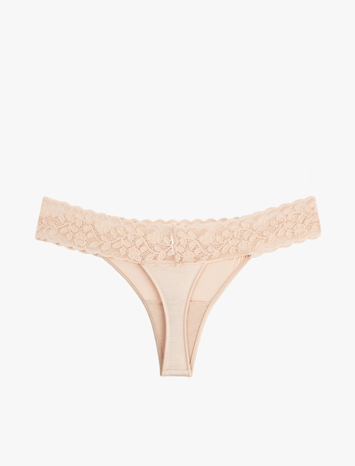  Dantelli Rahat Kalıp Viskon String Külot