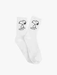Lisanslı Snoopy Baskılı Soket Çorap