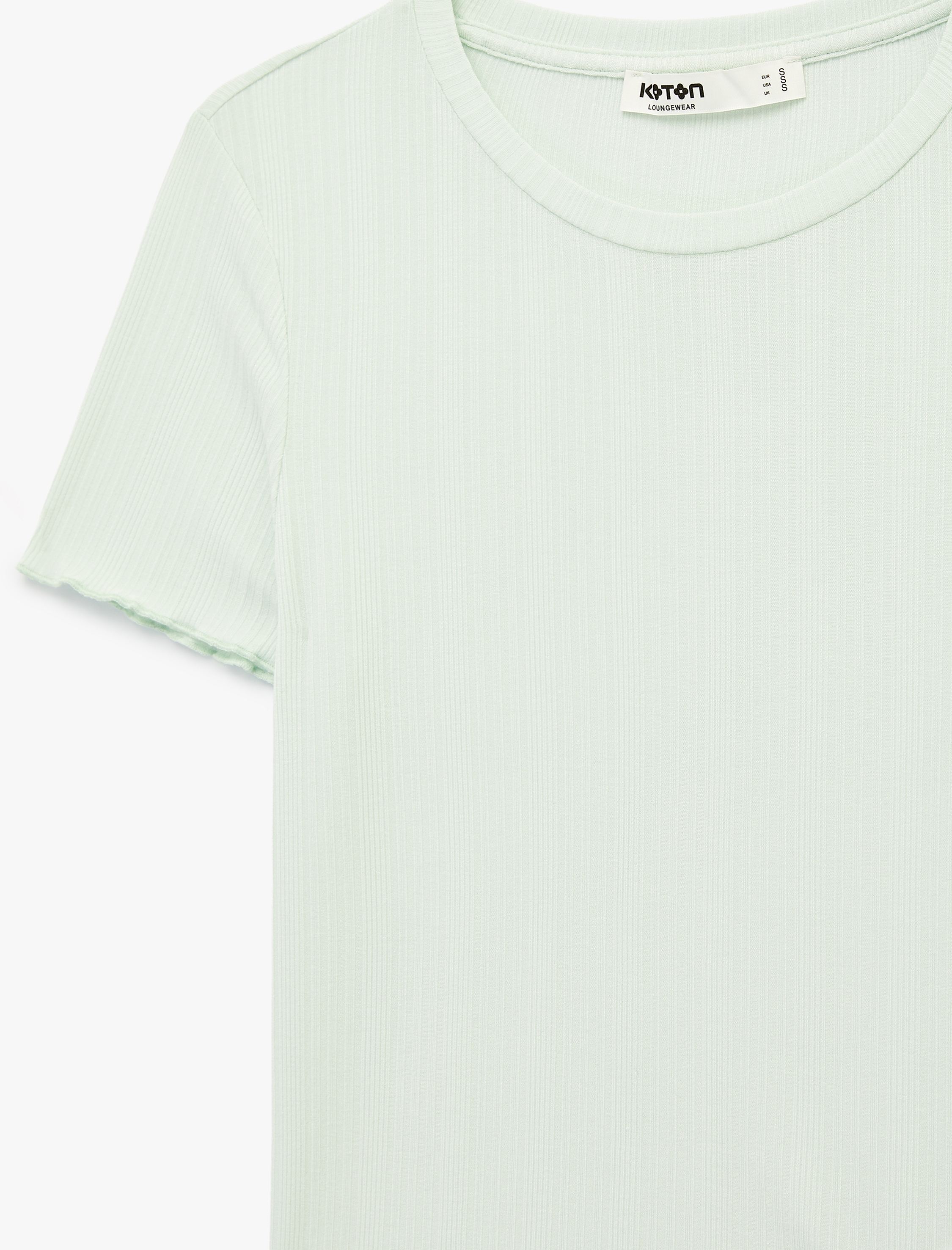   Bisiklet Yaka Kısa Kollu Modal Tişört Pijama Üstü