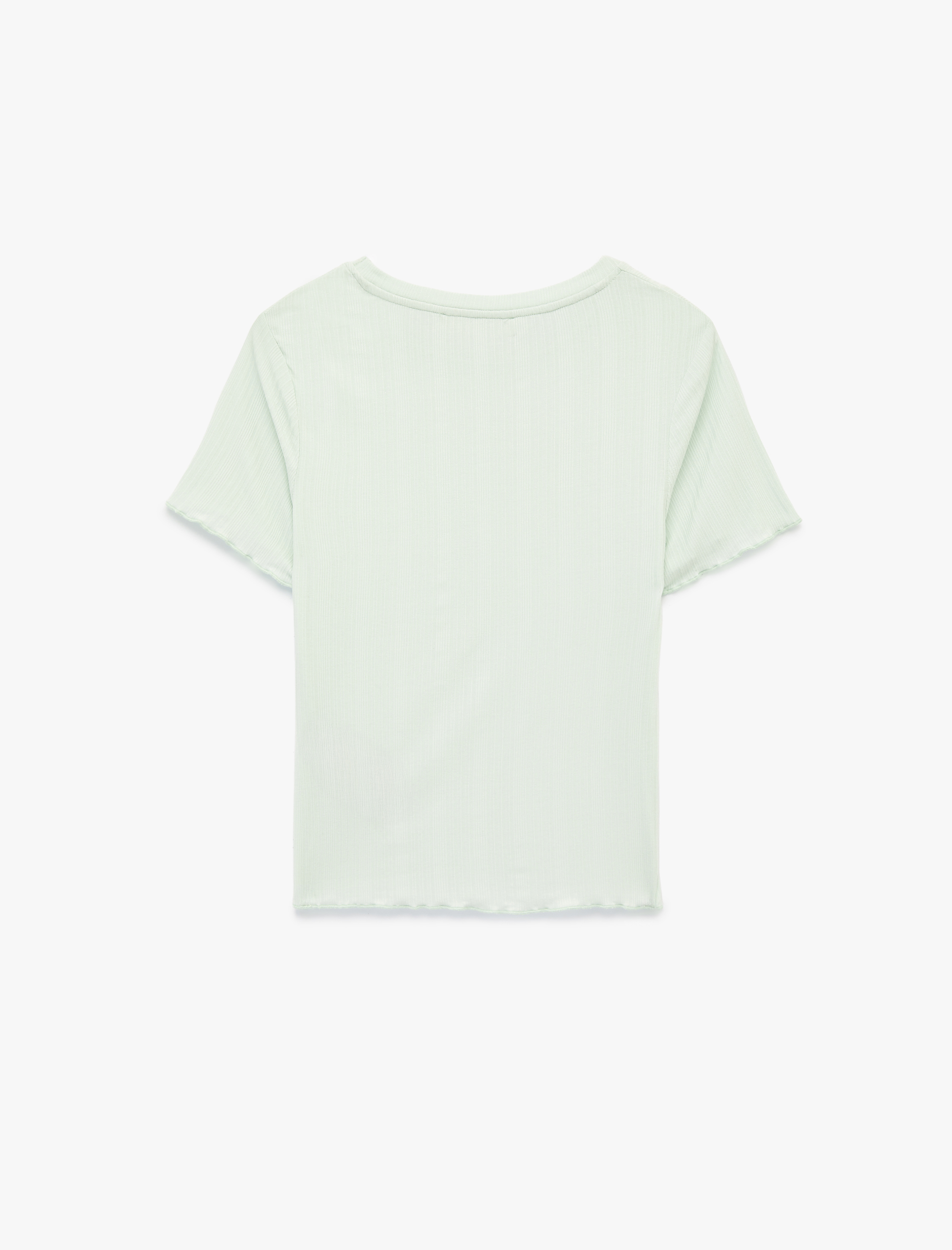   Bisiklet Yaka Kısa Kollu Modal Tişört Pijama Üstü