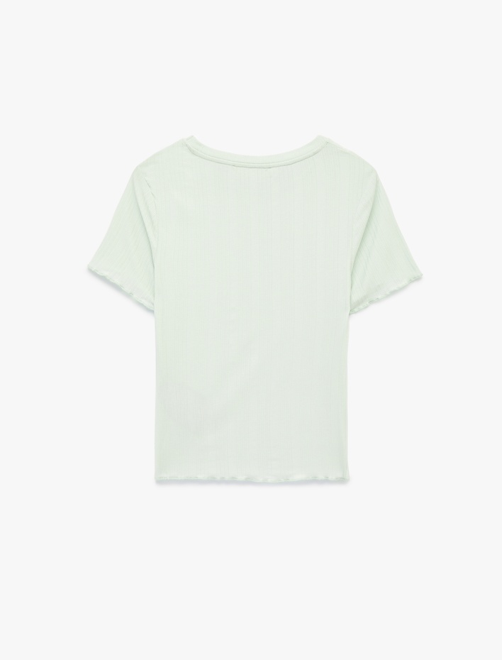  Bisiklet Yaka Kısa Kollu Modal Tişört Pijama Üstü