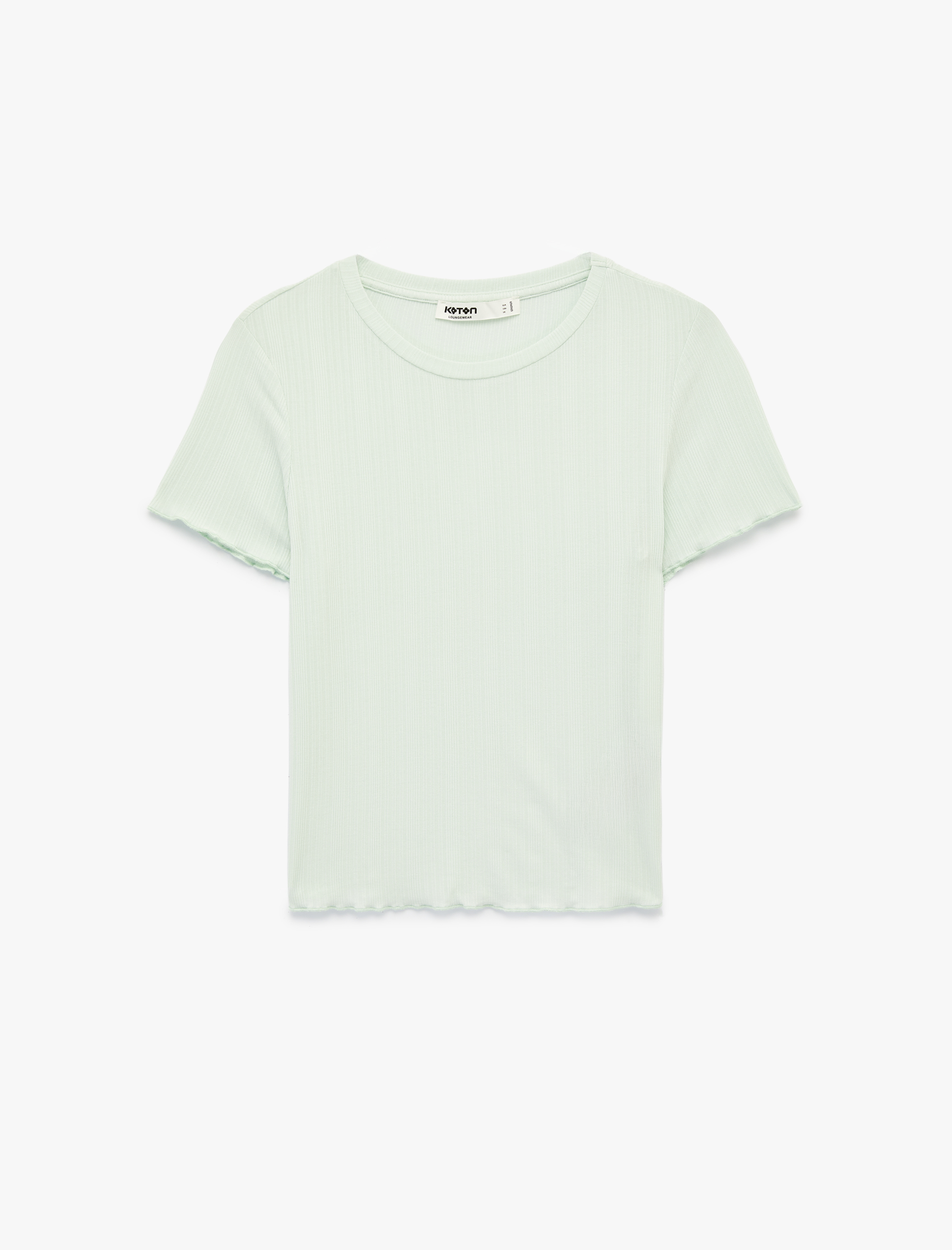   Bisiklet Yaka Kısa Kollu Modal Tişört Pijama Üstü