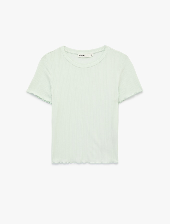  Bisiklet Yaka Kısa Kollu Modal Tişört Pijama Üstü