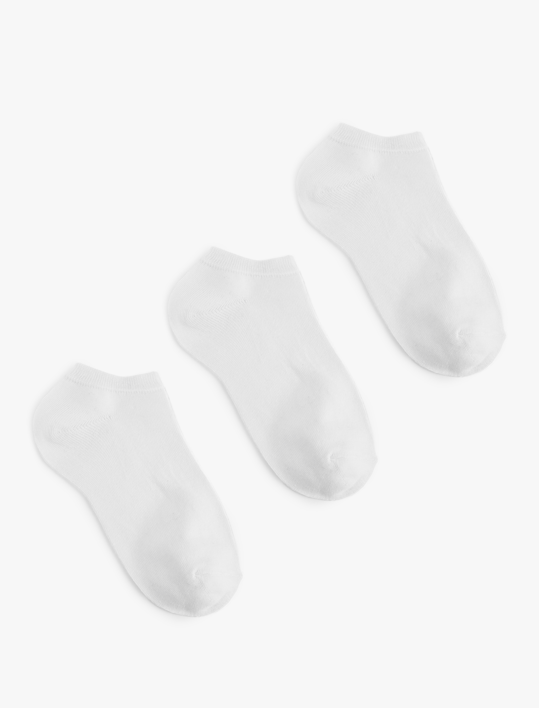  Kadın Basic Pamuklu 3'lü Patik Çorap Seti
