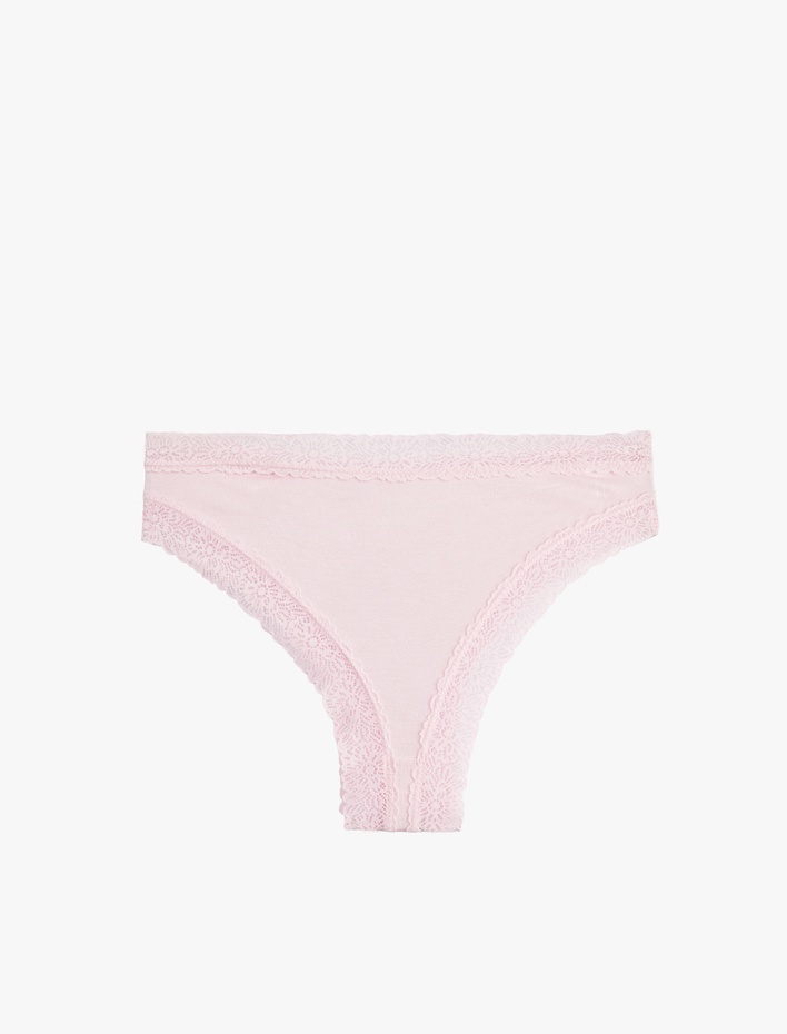  Dantel Detaylı Viskon Rahat Kalıp Brazilian Külot