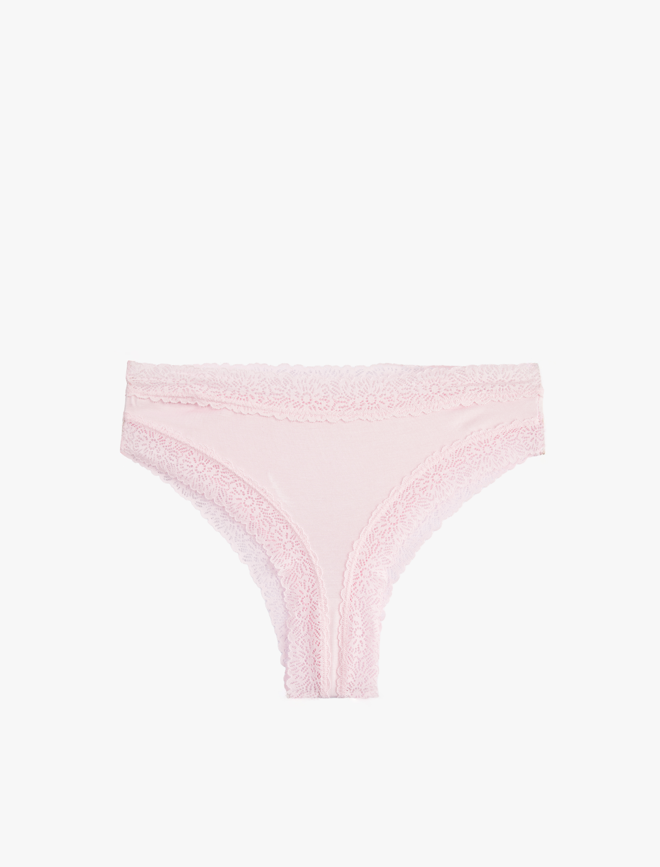   Dantel Detaylı Viskon Rahat Kalıp Brazilian Külot