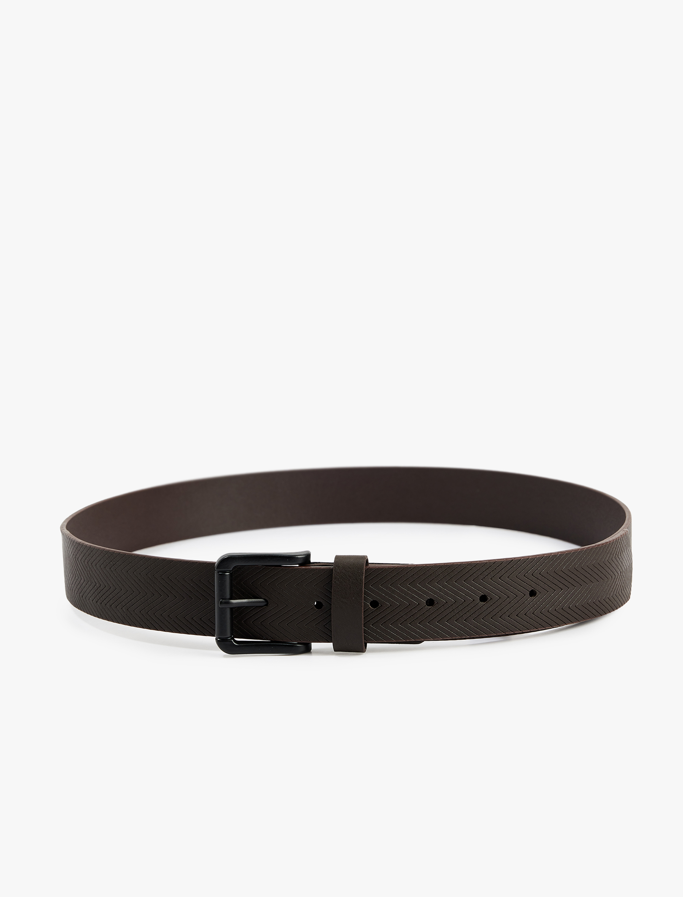  Erkek Kare Tokalı Dokulu Suni Deri Kemer