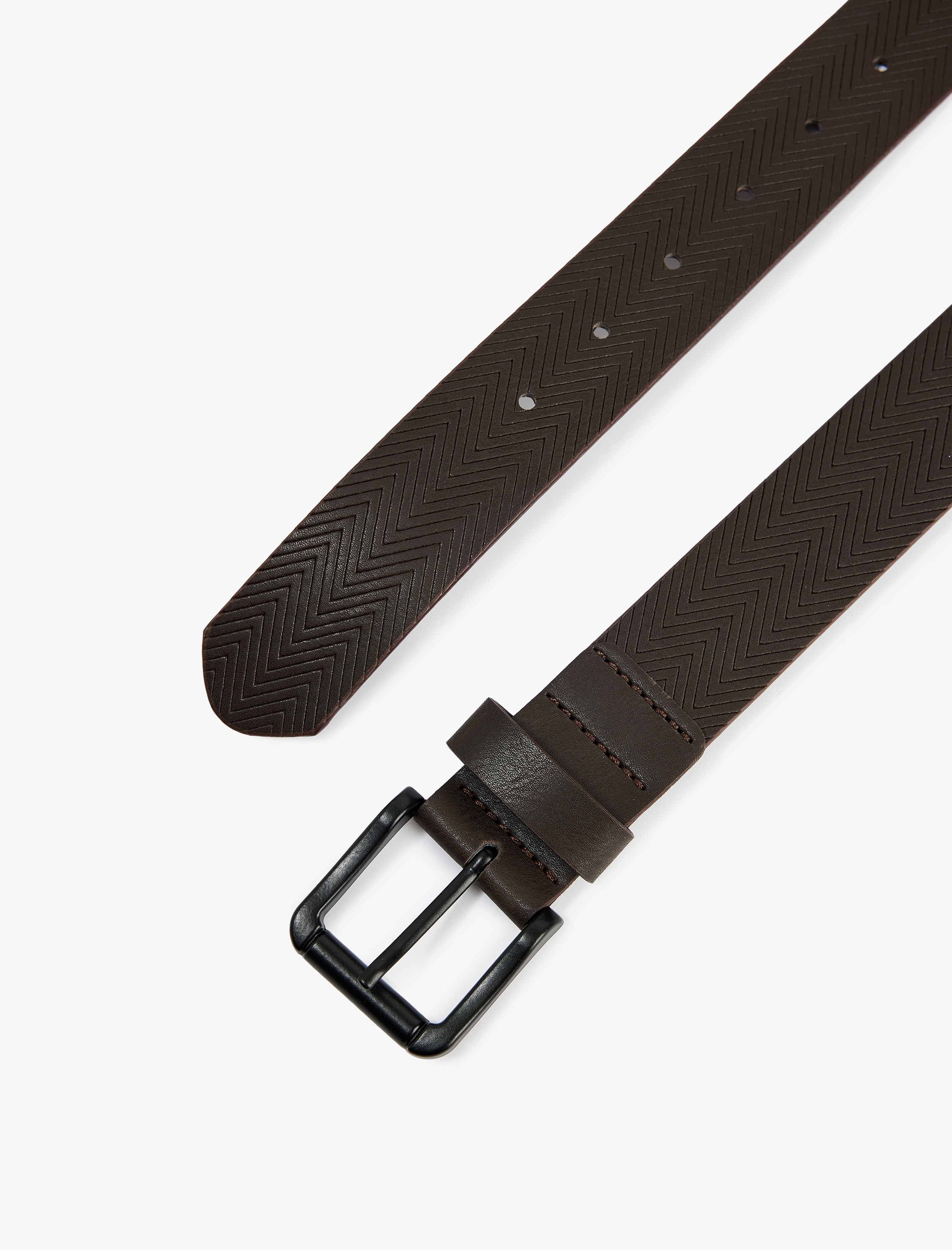  Erkek Kare Tokalı Dokulu Suni Deri Kemer