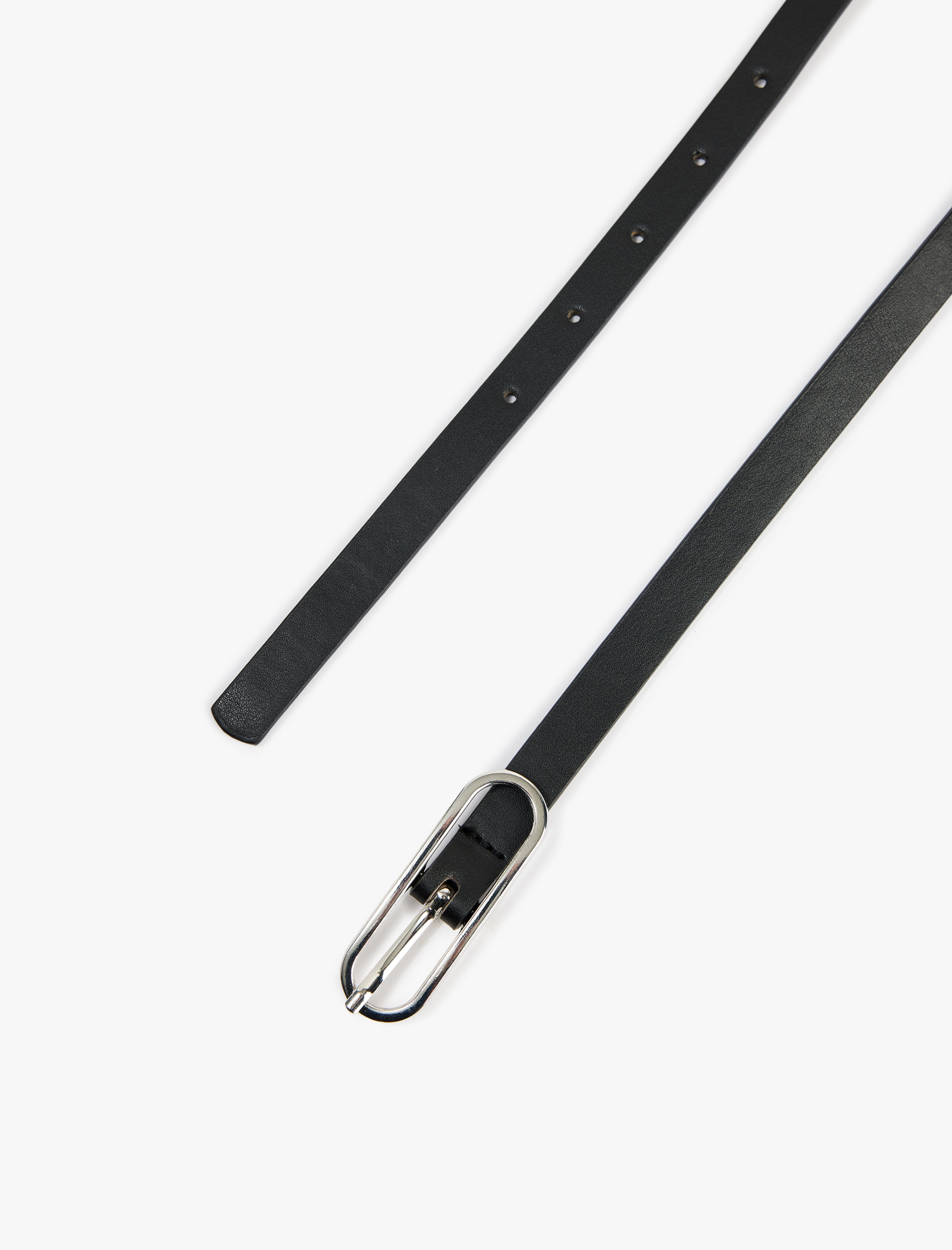  Kadın Metal Tokalı Deri Görünümlü İnce Kemer