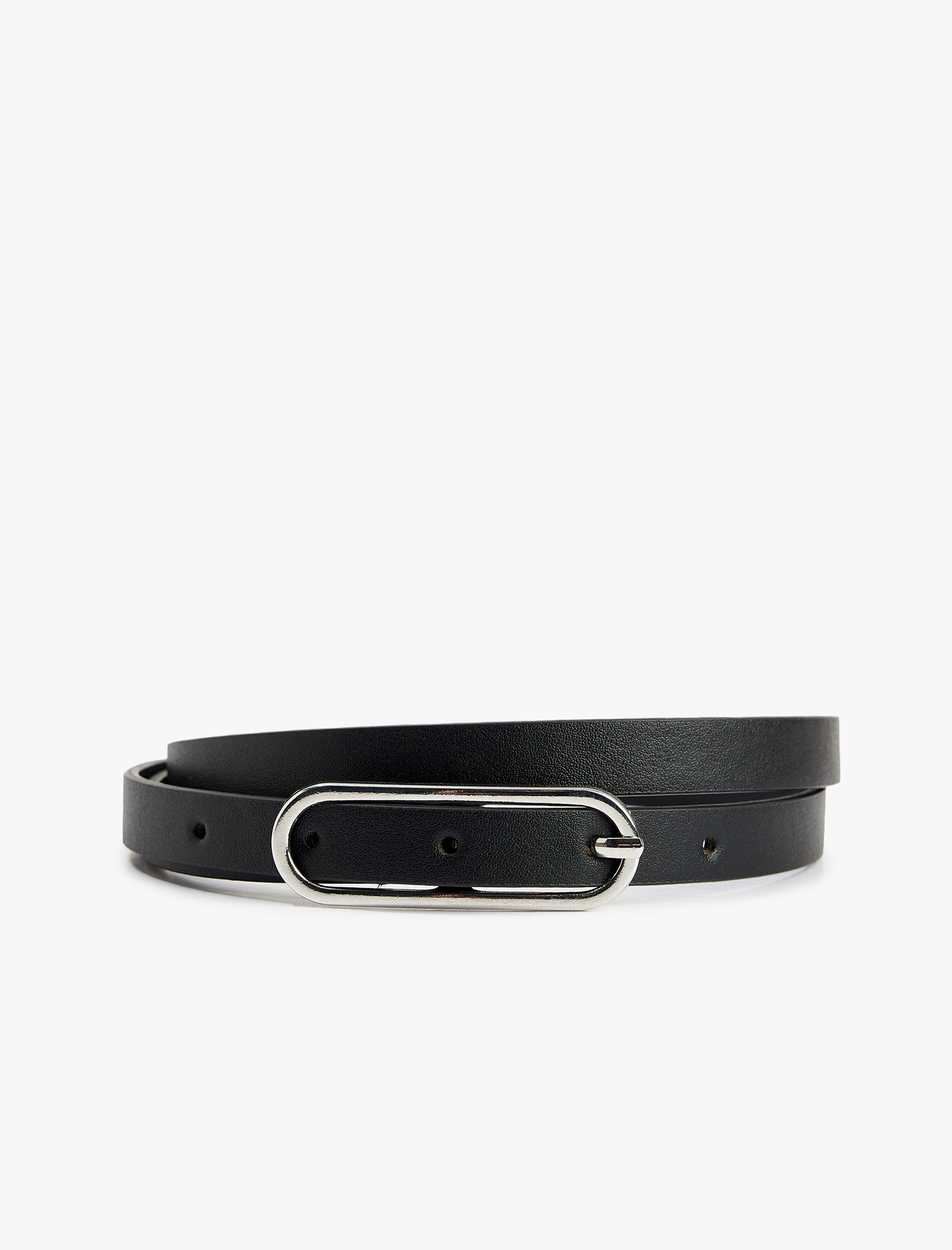  Kadın Metal Tokalı Deri Görünümlü İnce Kemer