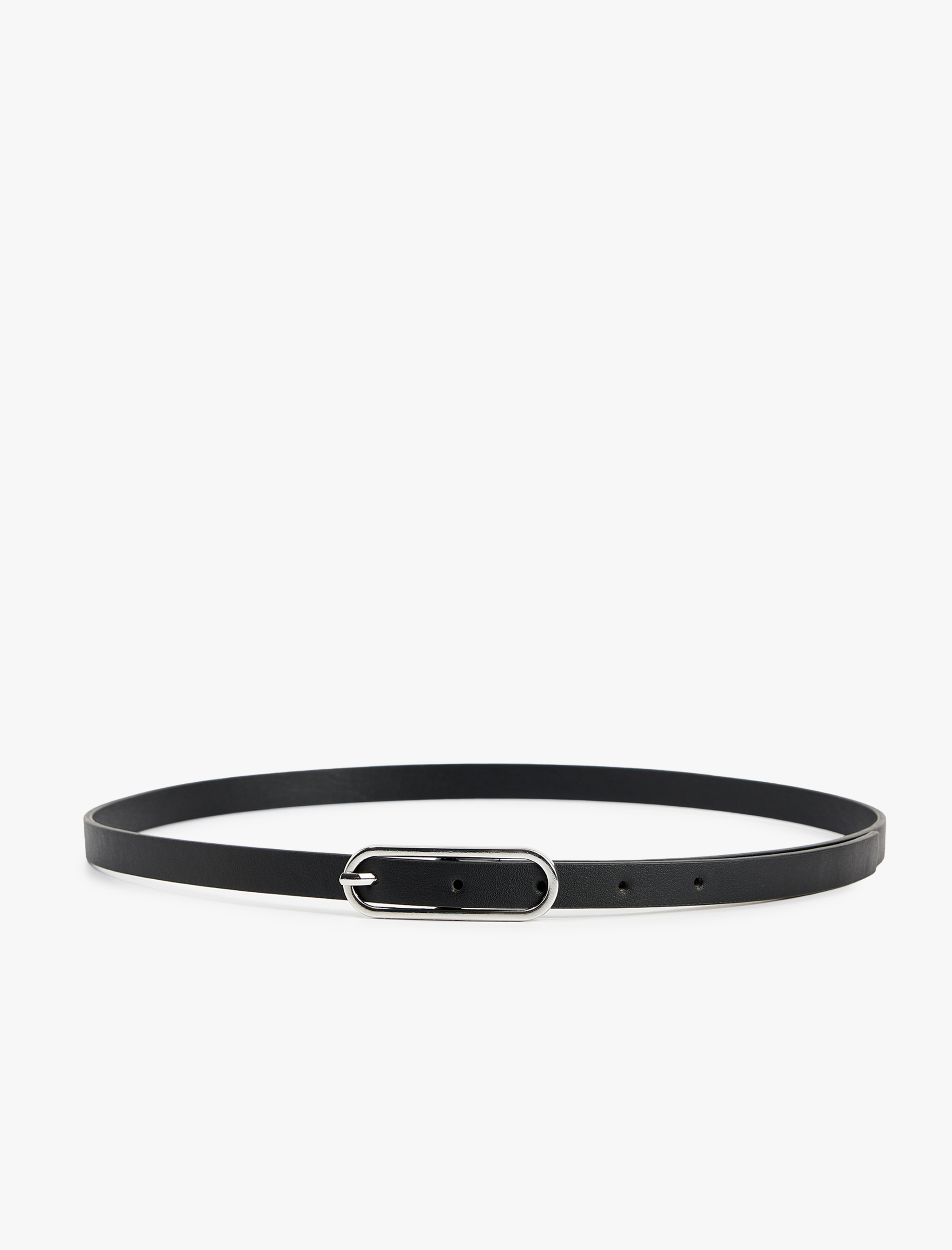  Kadın Metal Tokalı Deri Görünümlü İnce Kemer