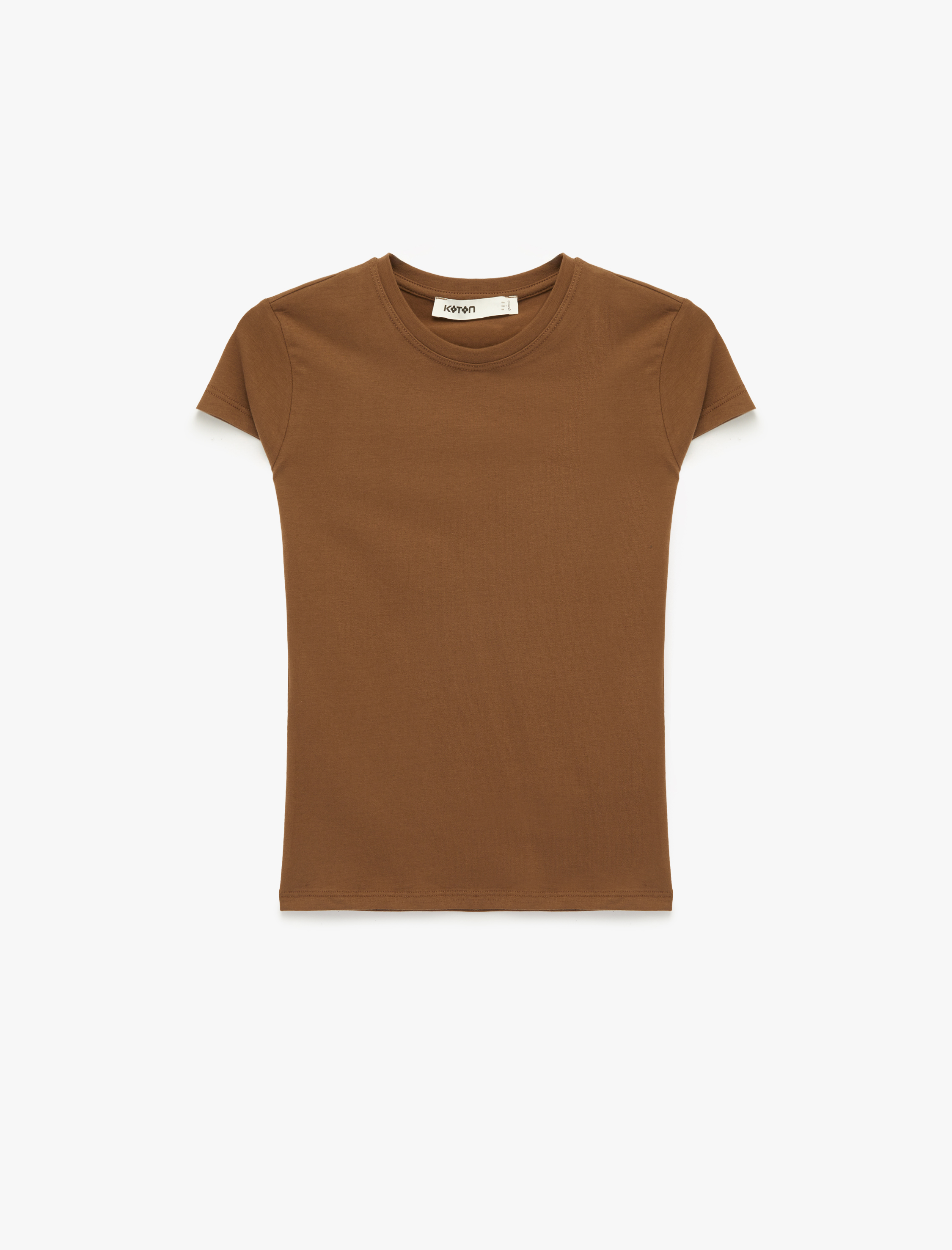   Slim Fit Kısa Kollu Bisiklet Yaka Pamuklu Tişört